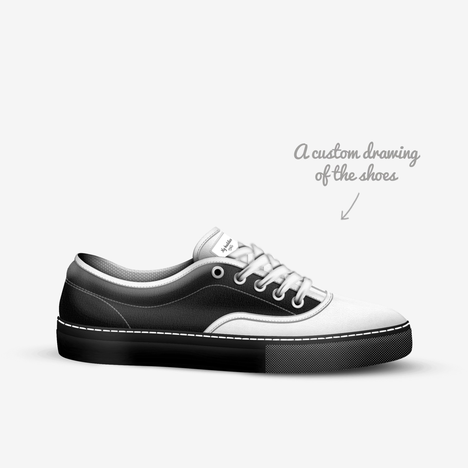 My buddies  custom made in Italy shoes by Mary G | Sketch view