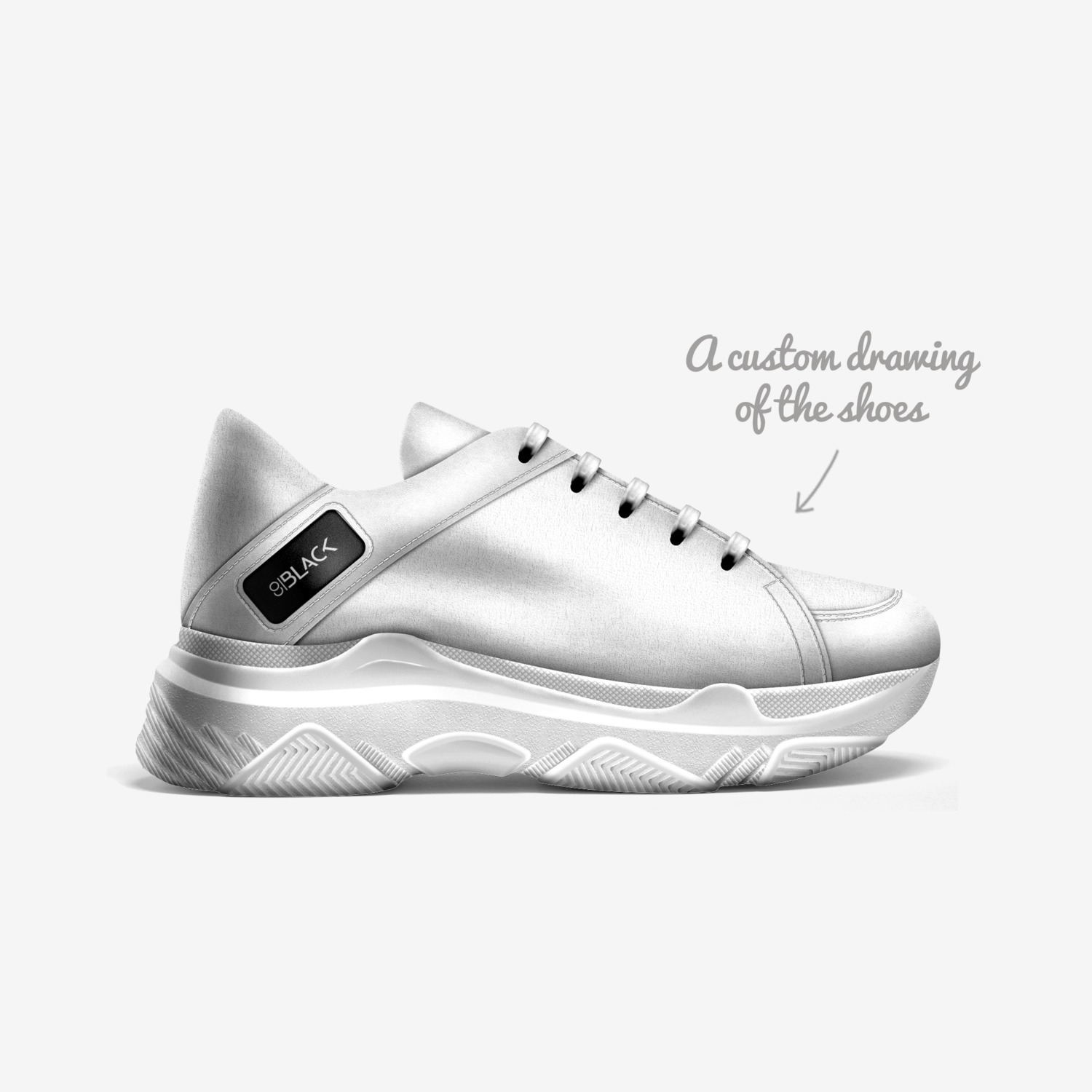 SnoMo custom made in Italy shoes by R. Malik | Sketch view