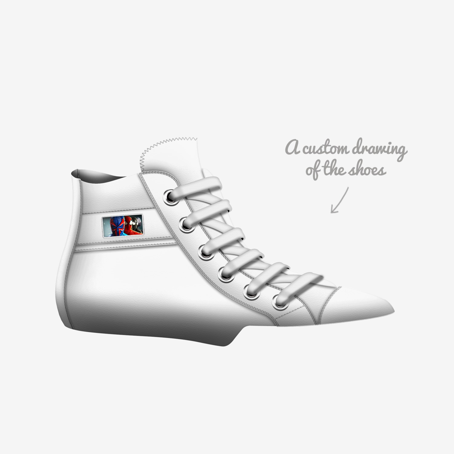 Spider- Man custom made in Italy shoes by Silas Garrison | Sketch view