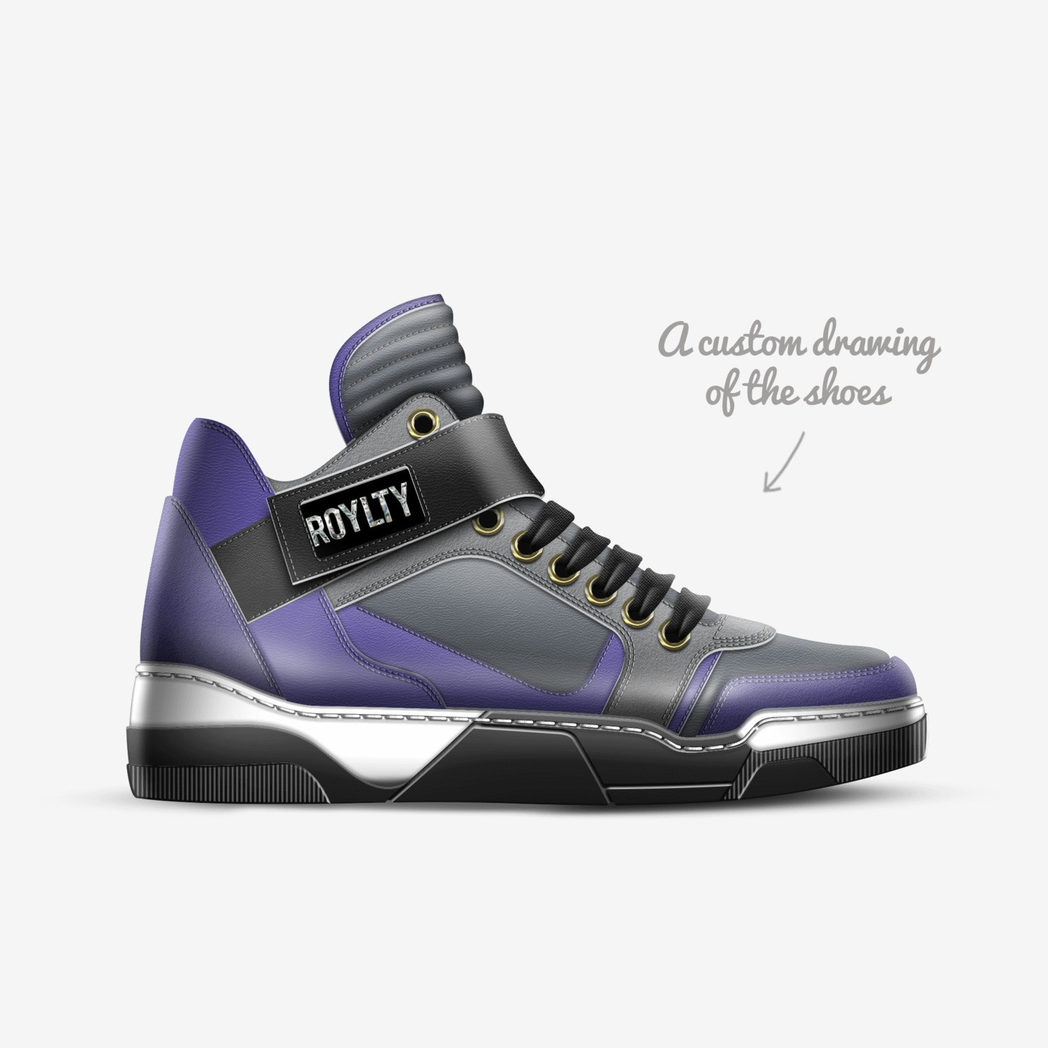 Royal Flush Gang R custom made in Italy shoes by Parris Gardner | Sketch view