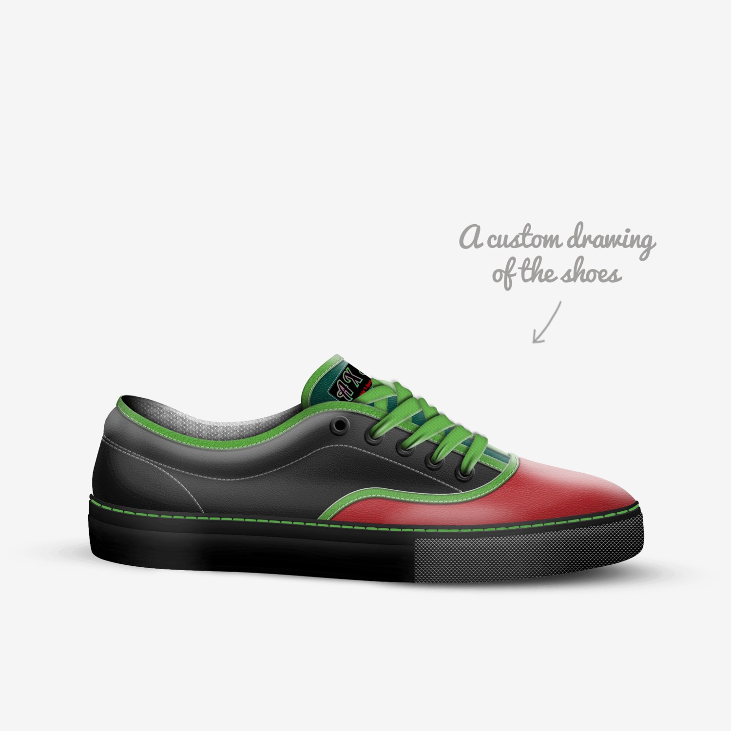 Cyclops custom made in Italy shoes by Anarchist X-sports | Sketch view