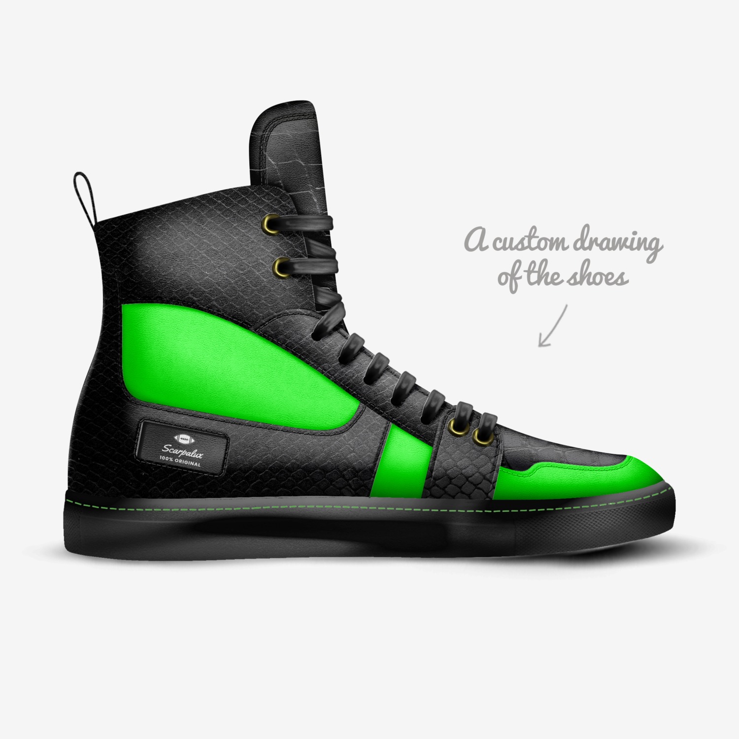 Scarpalux custom made in Italy shoes by Arnulfo Figueroa | Sketch view