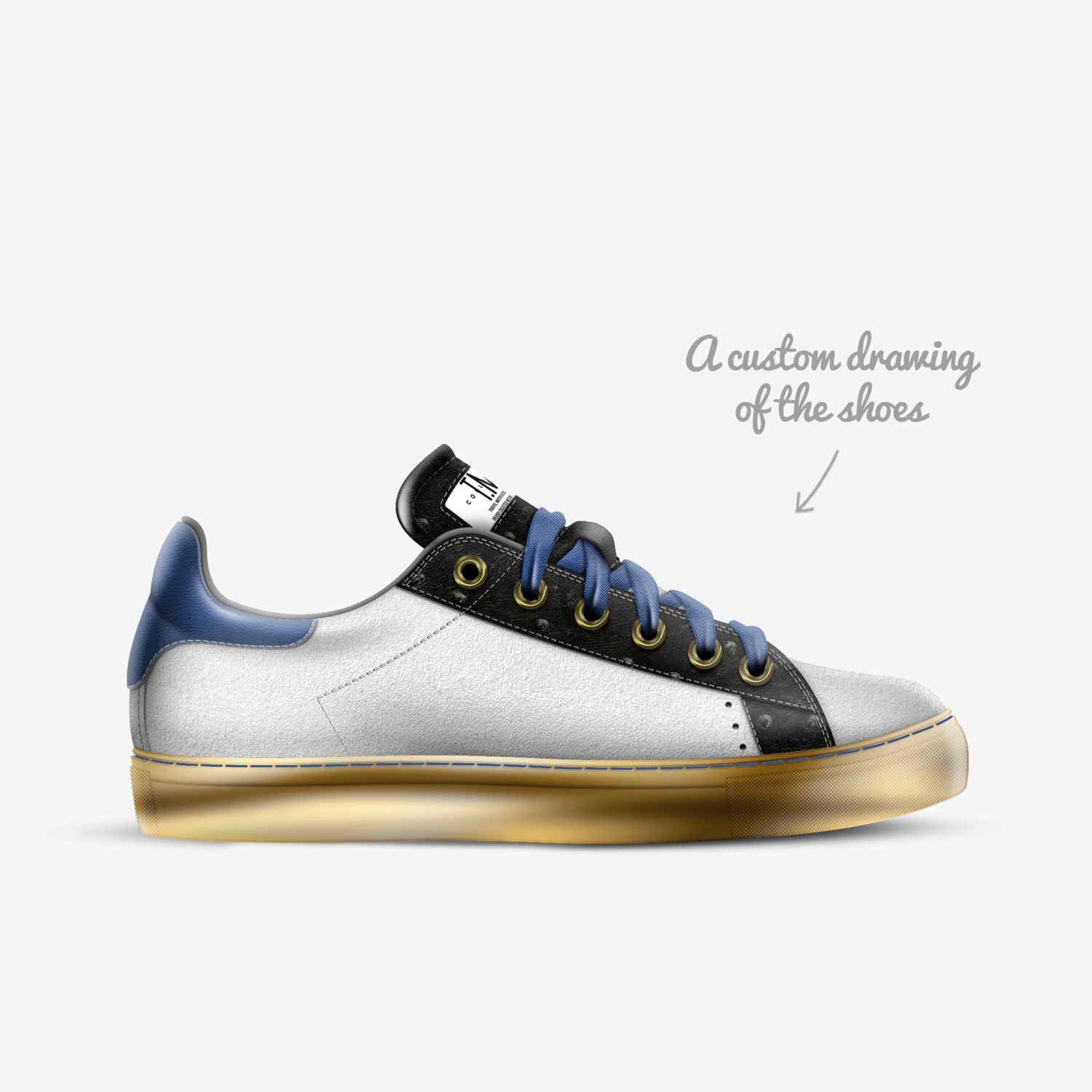 T.M.C. 827 custom made in Italy shoes by Terry Collins | Sketch view
