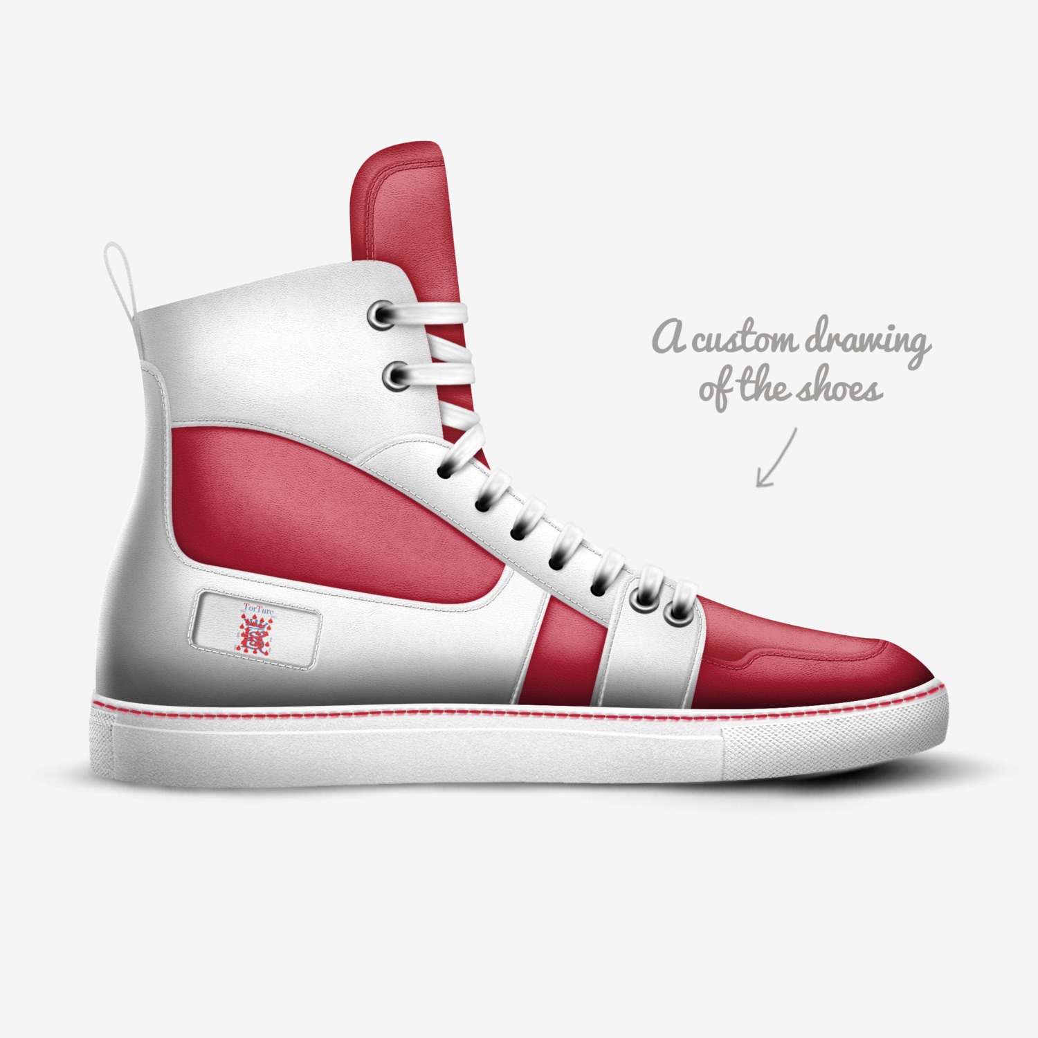RED RAGE custom made in Italy shoes by T.michelle Roberts | Sketch view