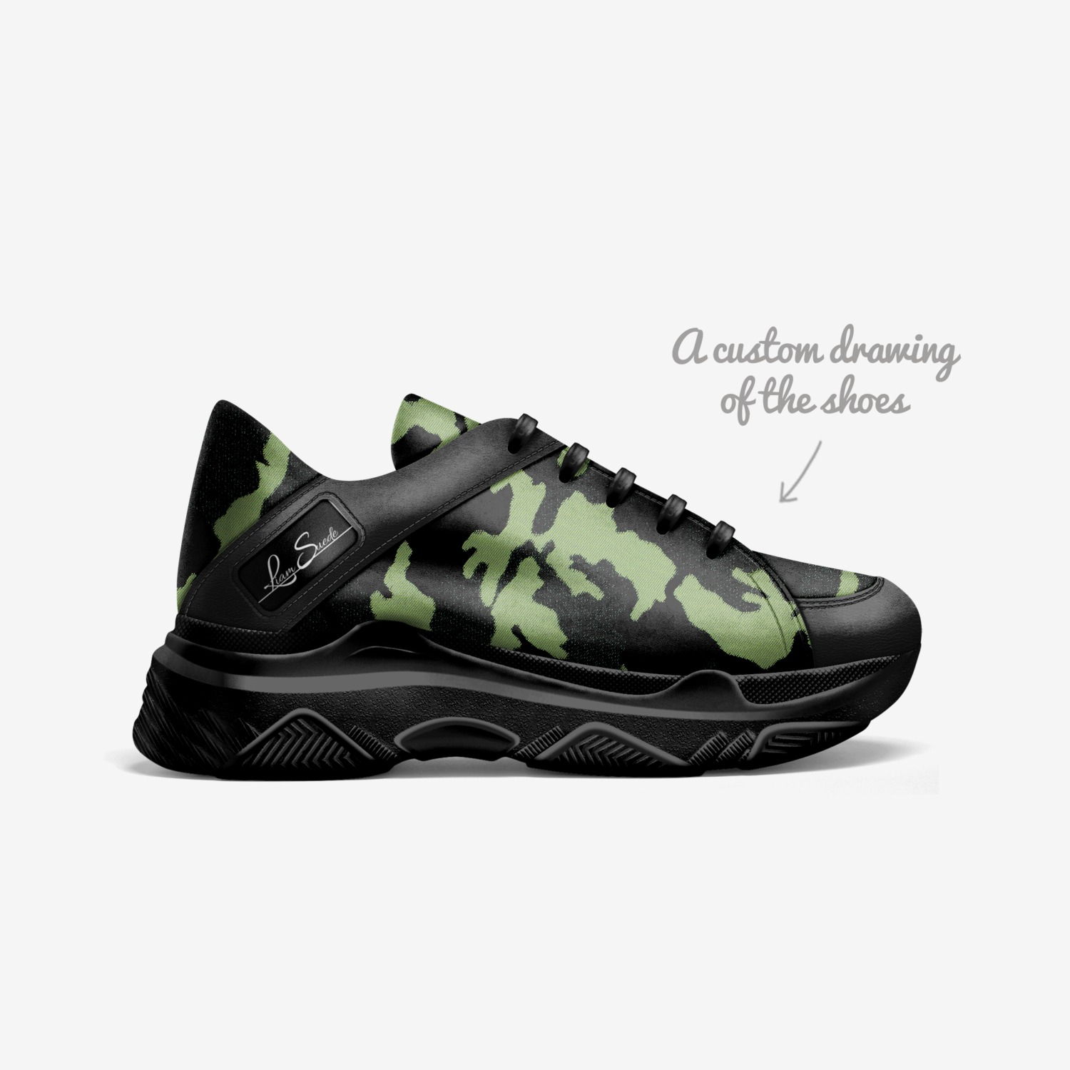 s custom made in Italy shoes by Liam Suede | Sketch view