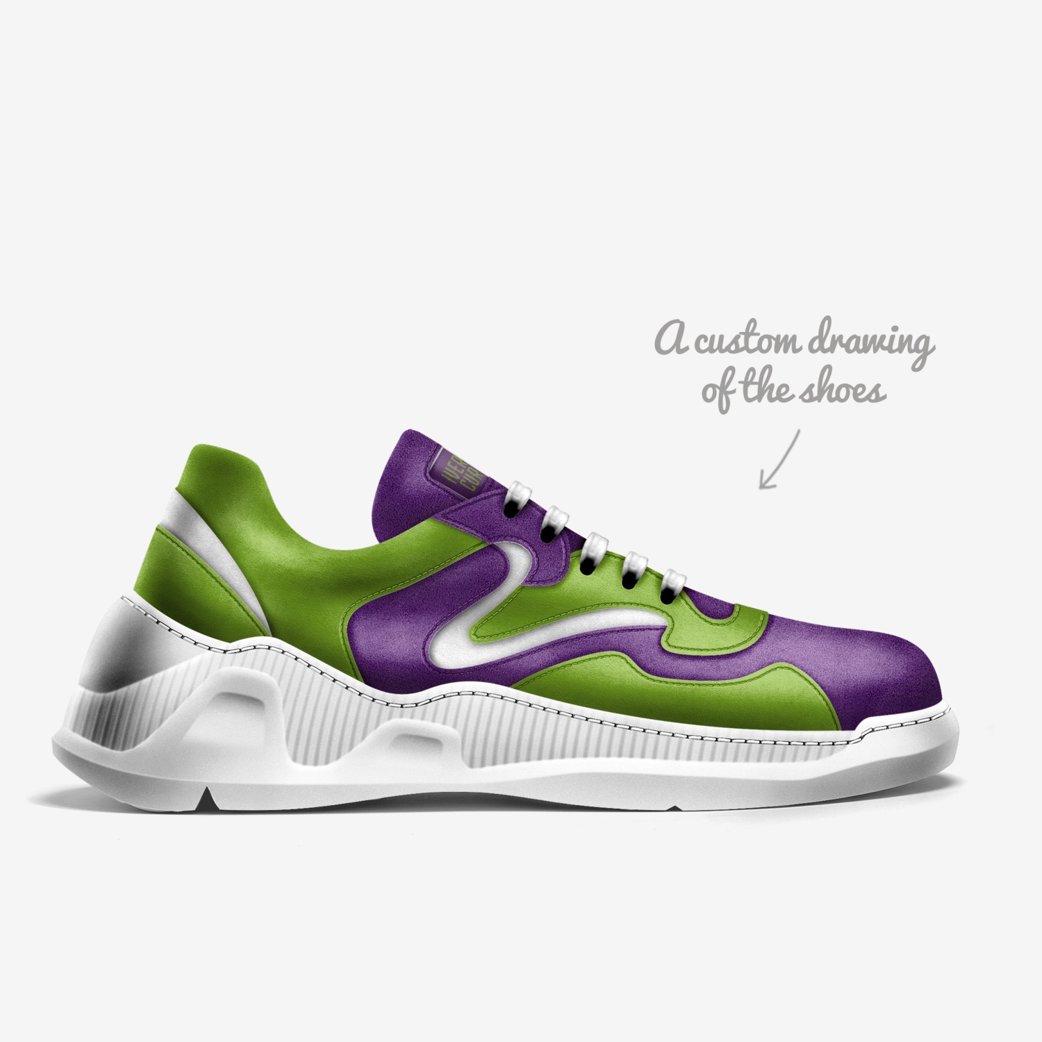 HULK custom made in Italy shoes by Iverick Curiel | Sketch view