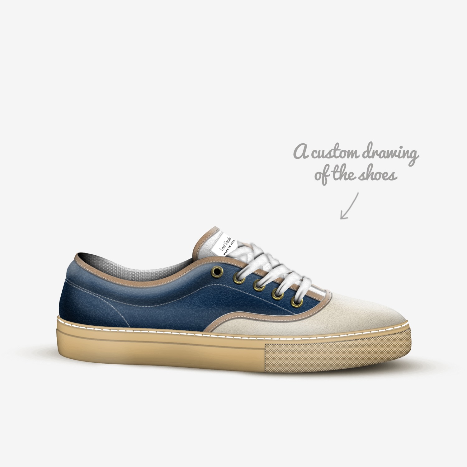 Lost Souls custom made in Italy shoes by Craig Wilson | Sketch view