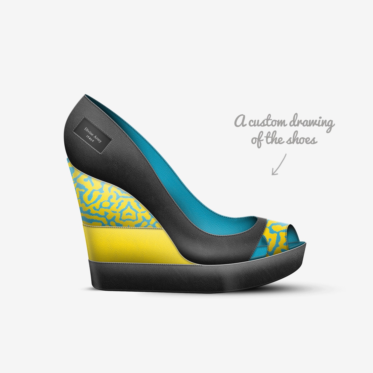Divine Army custom made in Italy shoes by Shariee Jones | Sketch view