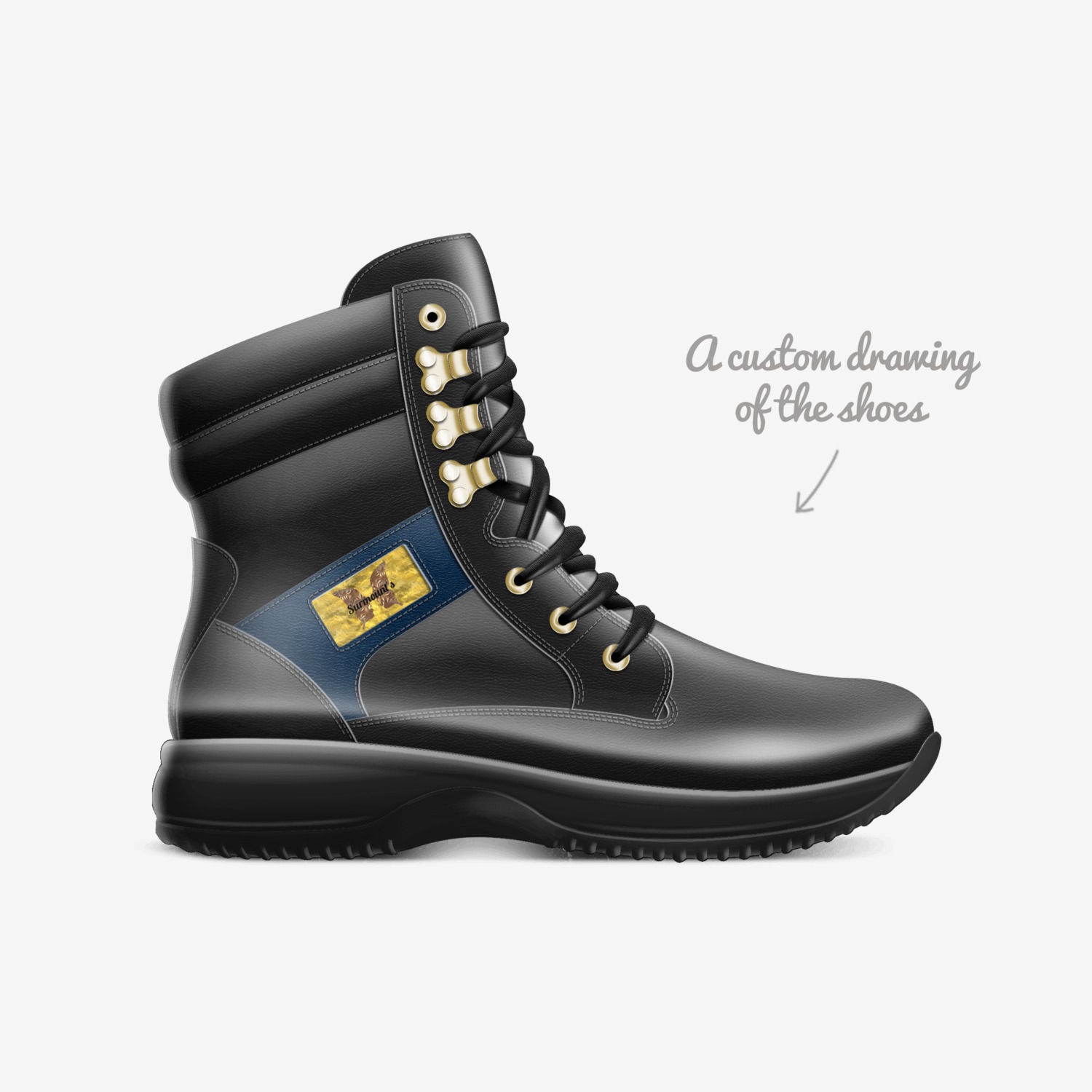 Surmount Bishop's custom made in Italy shoes by Sue Page | Sketch view
