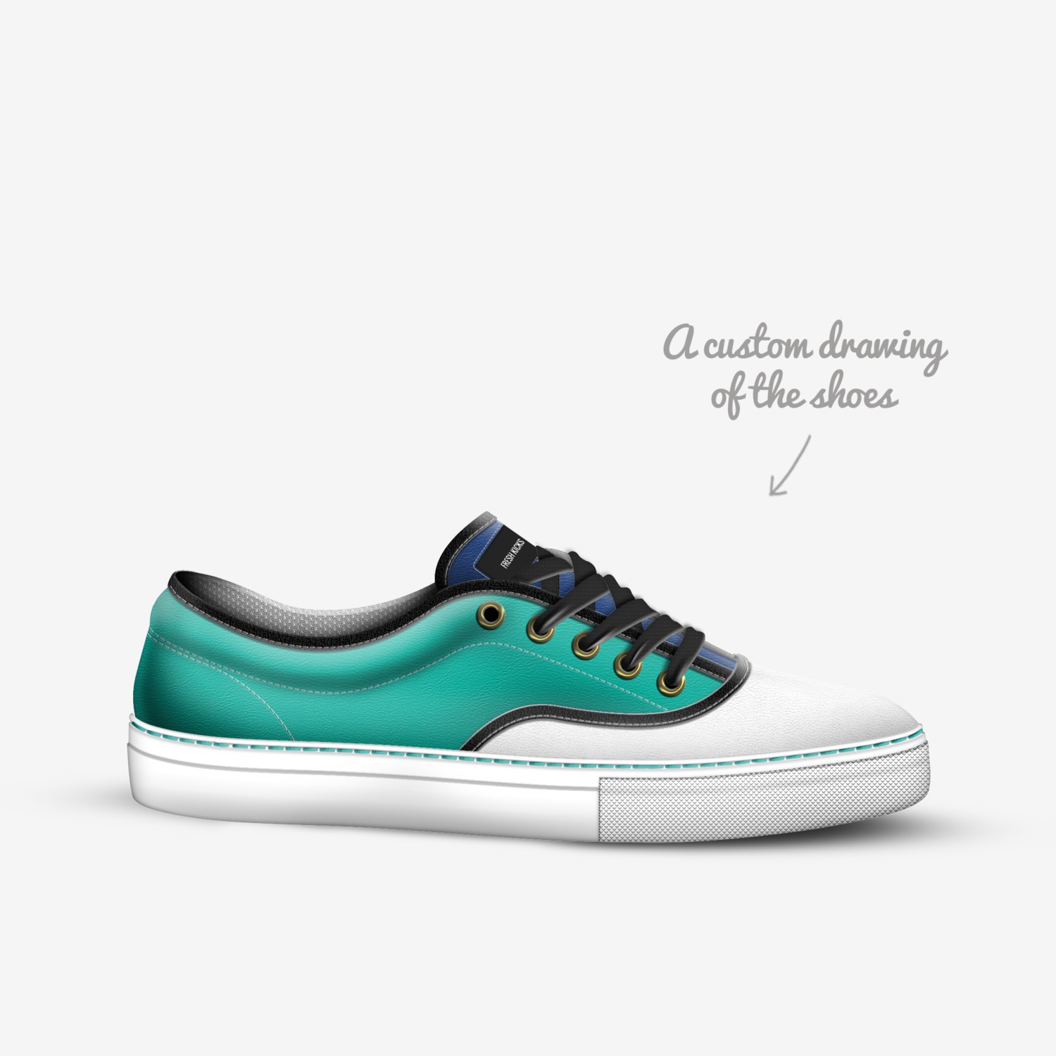 Fresh Kicks custom made in Italy shoes by Asia Peters Ms | Sketch view