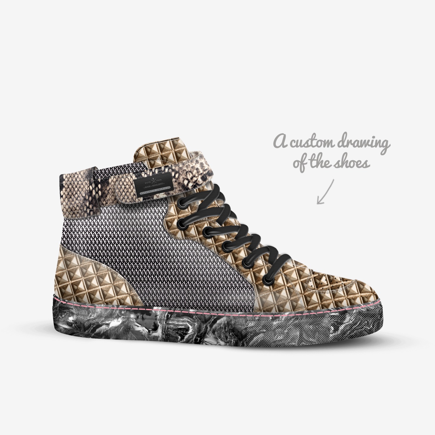 ×KODE×RESILIENT× custom made in Italy shoes by Parker Grey | Sketch view