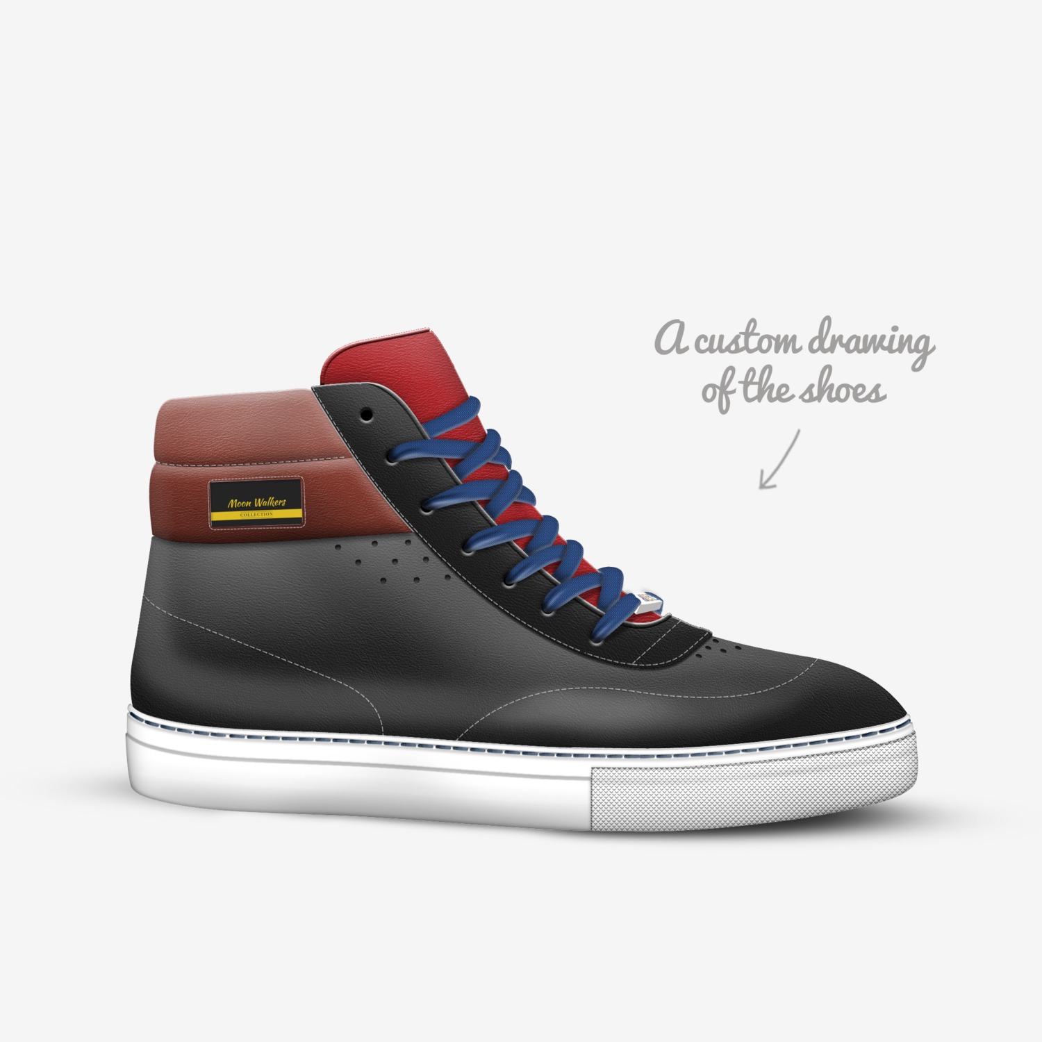 Moon Walkers custom made in Italy shoes by Dick Moon | Sketch view