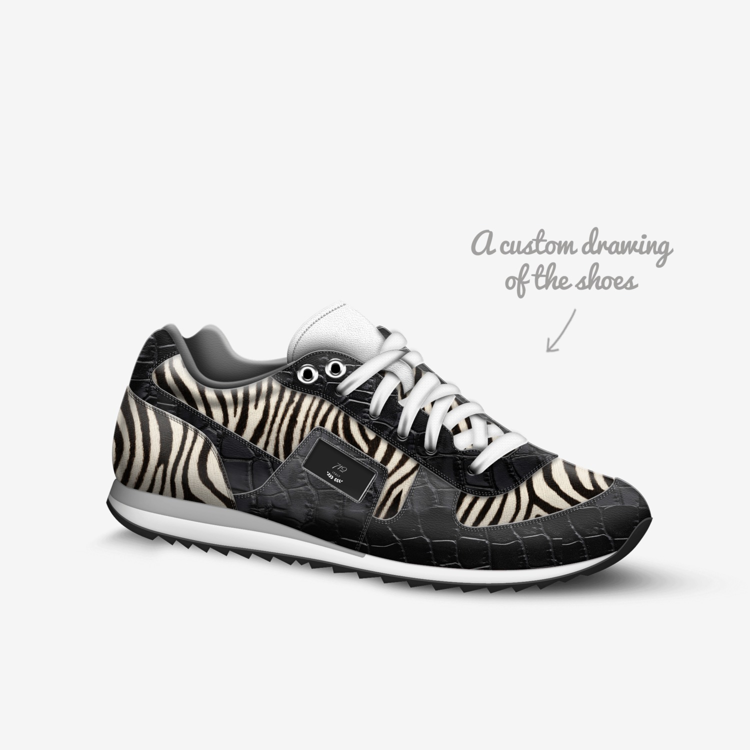 712 custom made in Italy shoes by Kennyatta Roberts | Sketch view