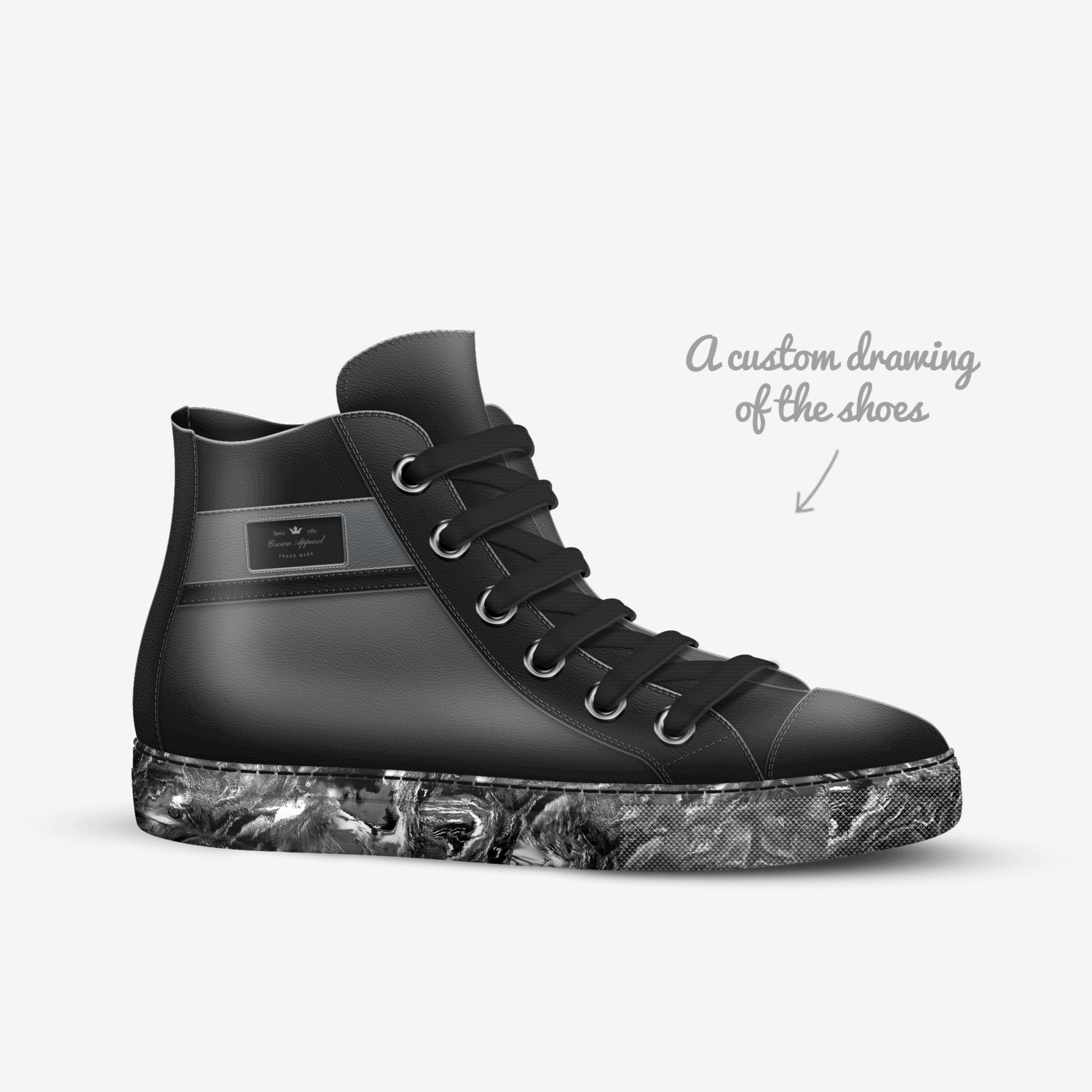Crown Apparel custom made in Italy shoes by Eric Moore | Sketch view