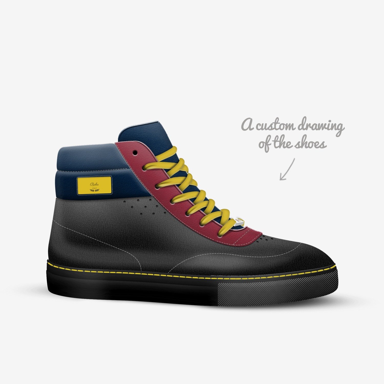 Boba custom made in Italy shoes by Joshua White | Sketch view
