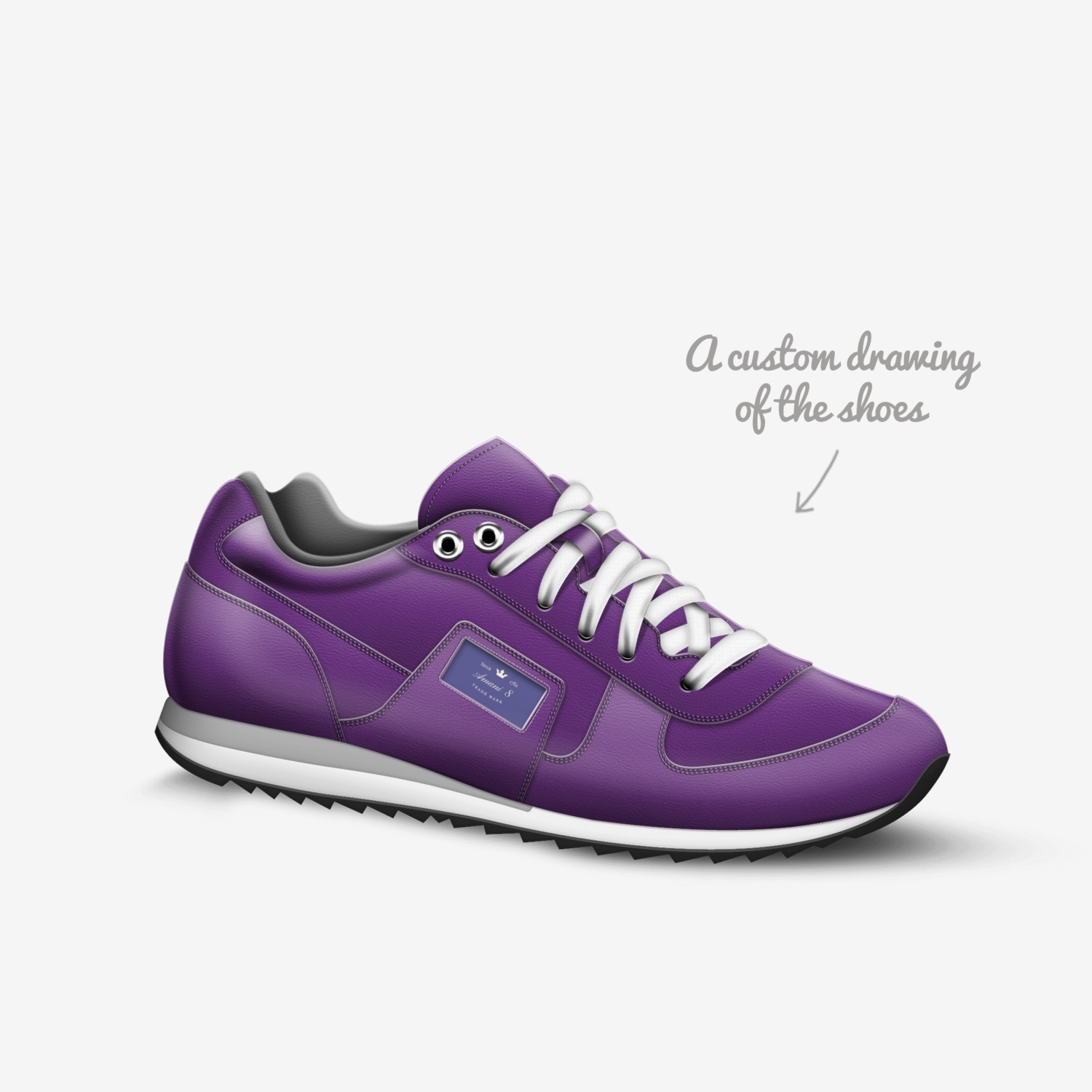 Amani 8 custom made in Italy shoes by Carla Rodgers | Sketch view