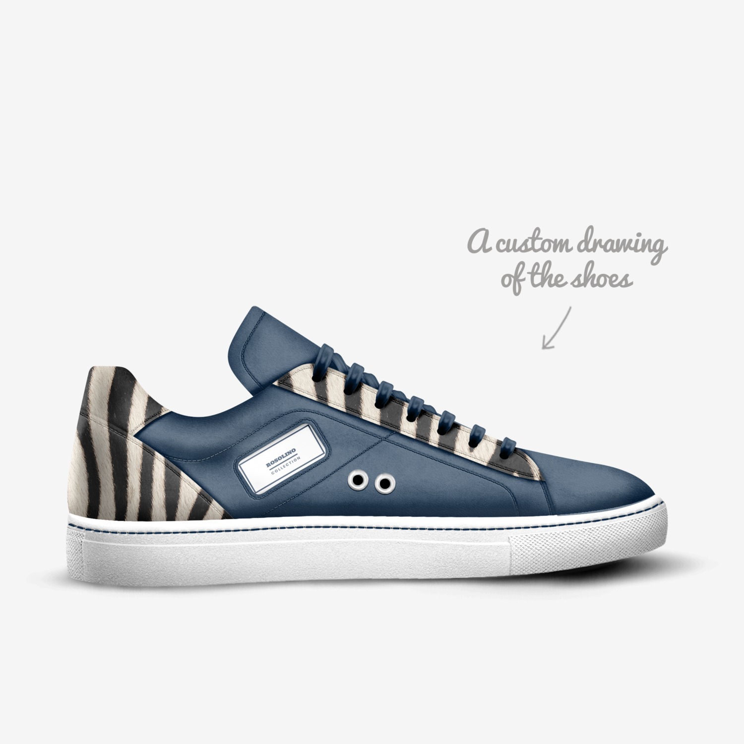 WHITE GRAPES custom made in Italy shoes by Russell Adell | Sketch view