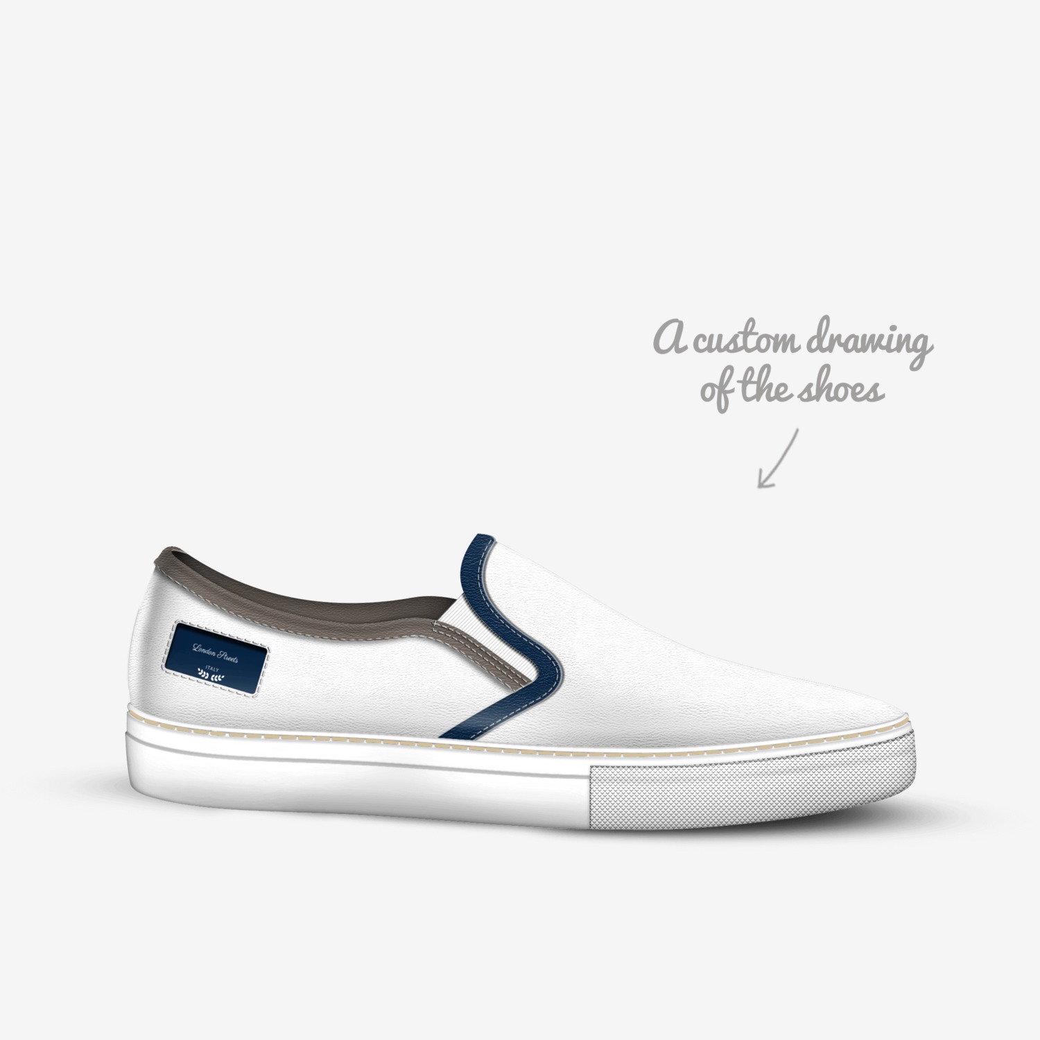 London Streets  custom made in Italy shoes by Jelana Williams | Sketch view