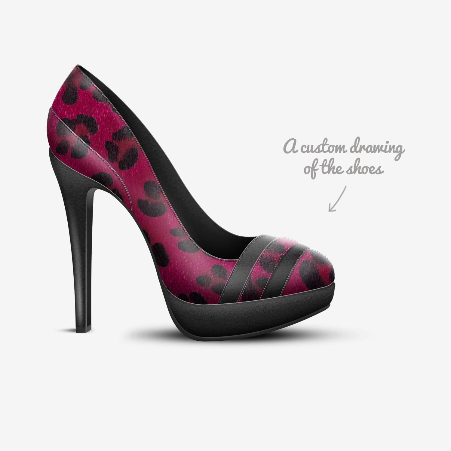 Kitty Cat custom made in Italy shoes by Sabrina Boerner | Sketch view