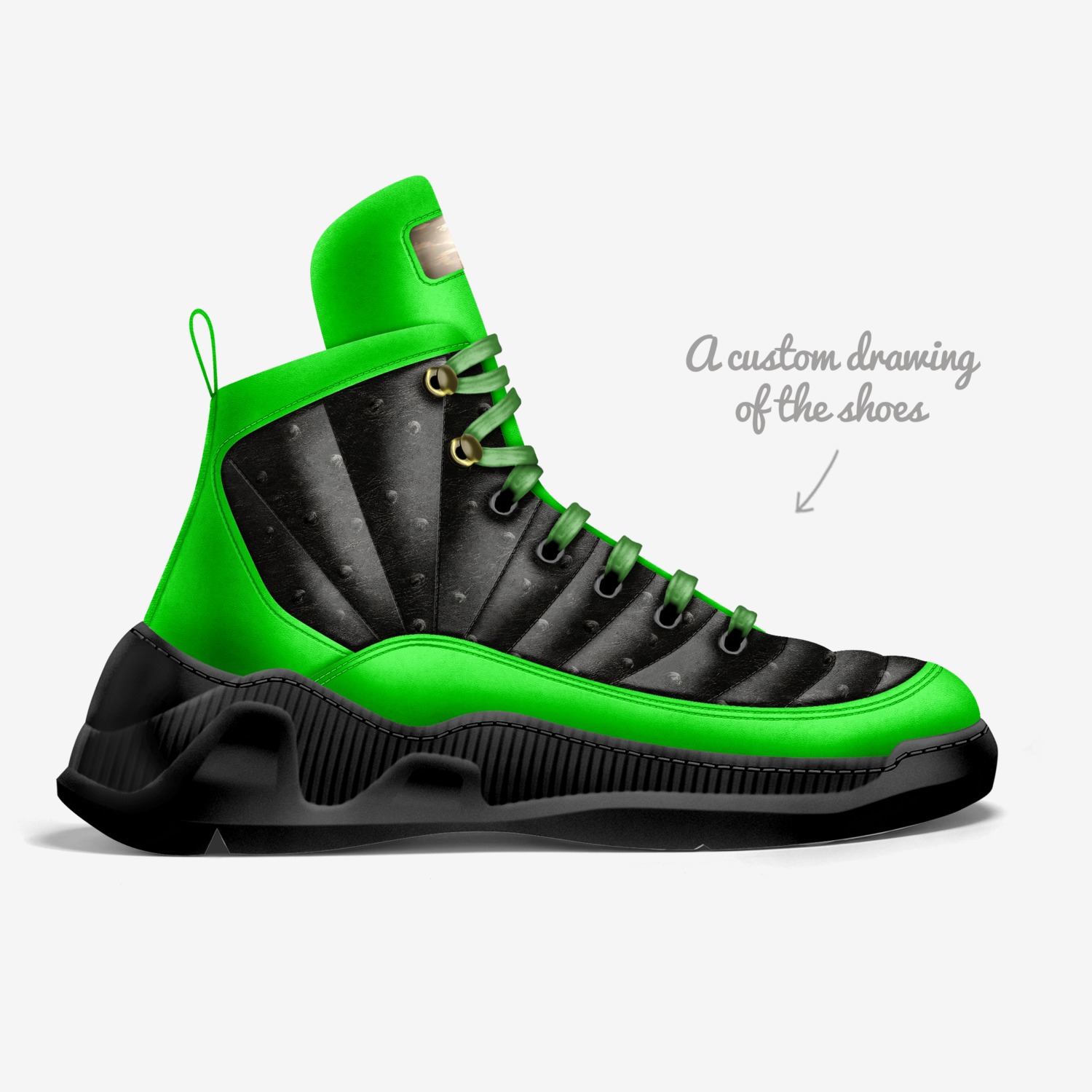 CONQUEST custom made in Italy shoes by Cedric Harris | Sketch view