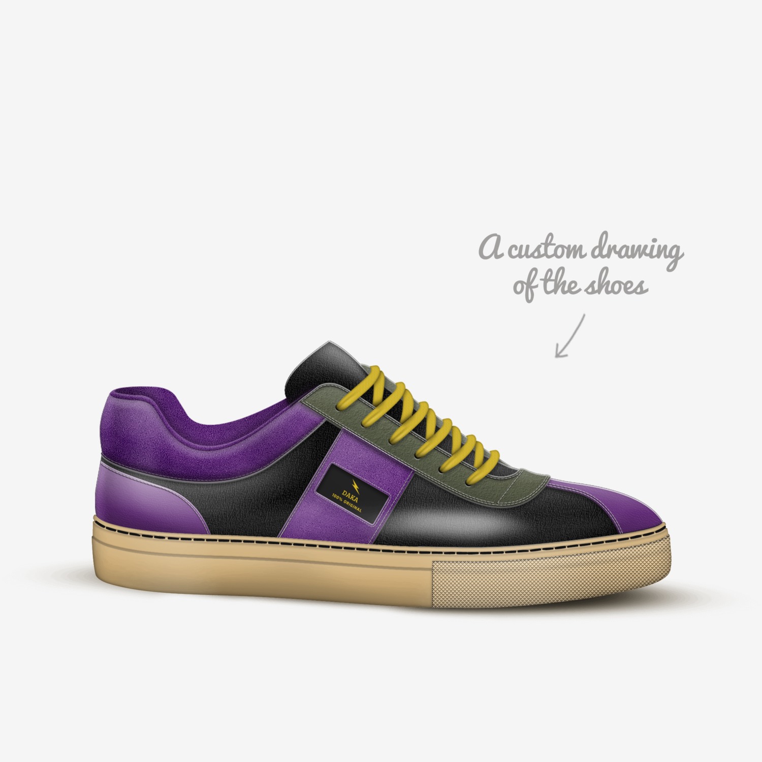 DaKa custom made in Italy shoes by Kai Ottley | Sketch view