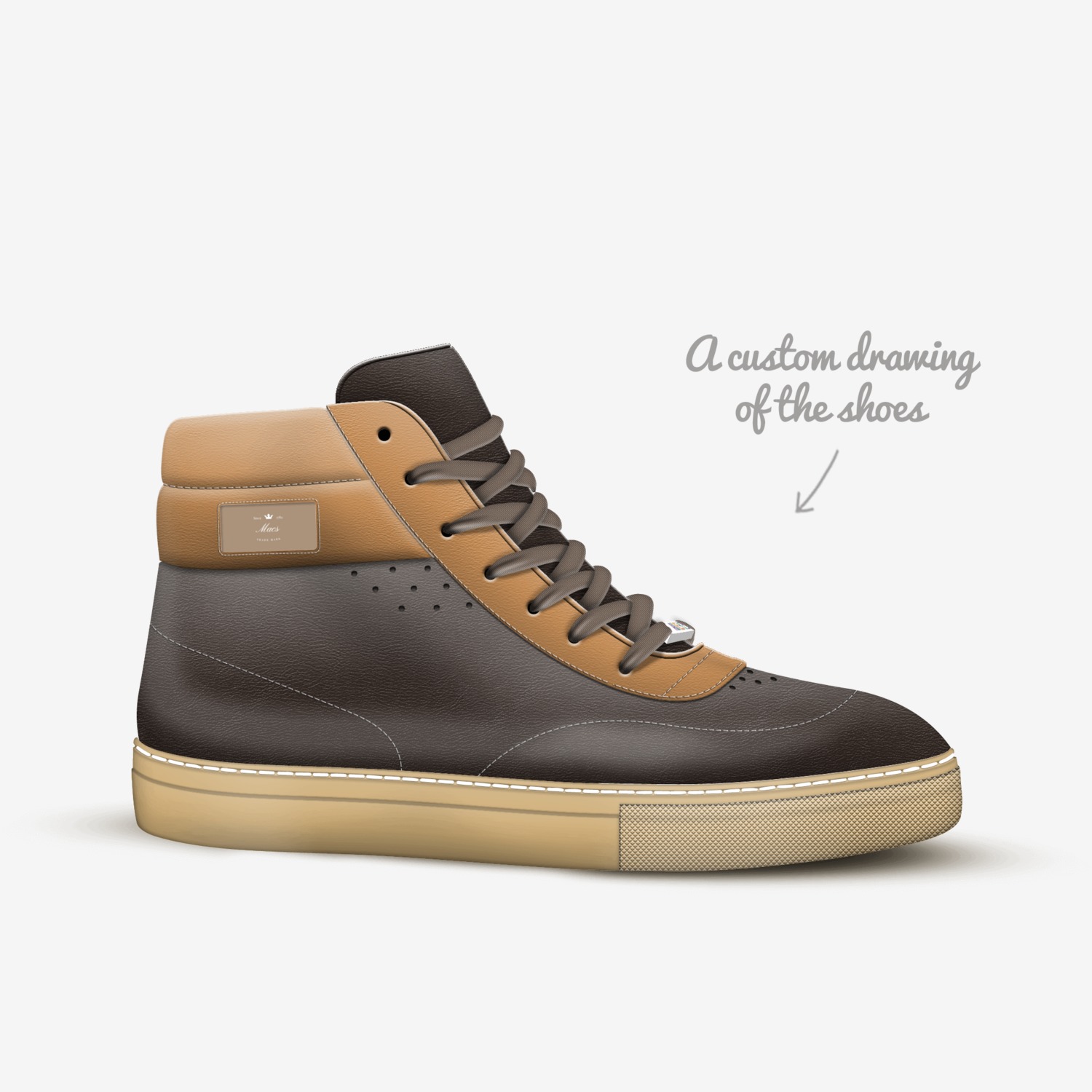 Macs custom made in Italy shoes by Reuben Howard | Sketch view