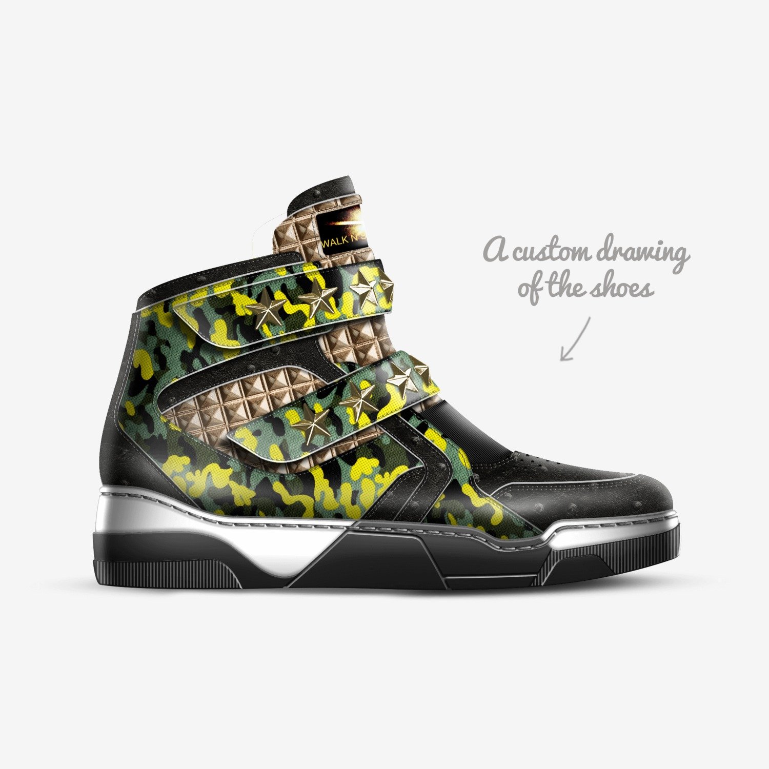 EMOJI SNEAKERS custom made in Italy shoes by Cedric Harris | Sketch view