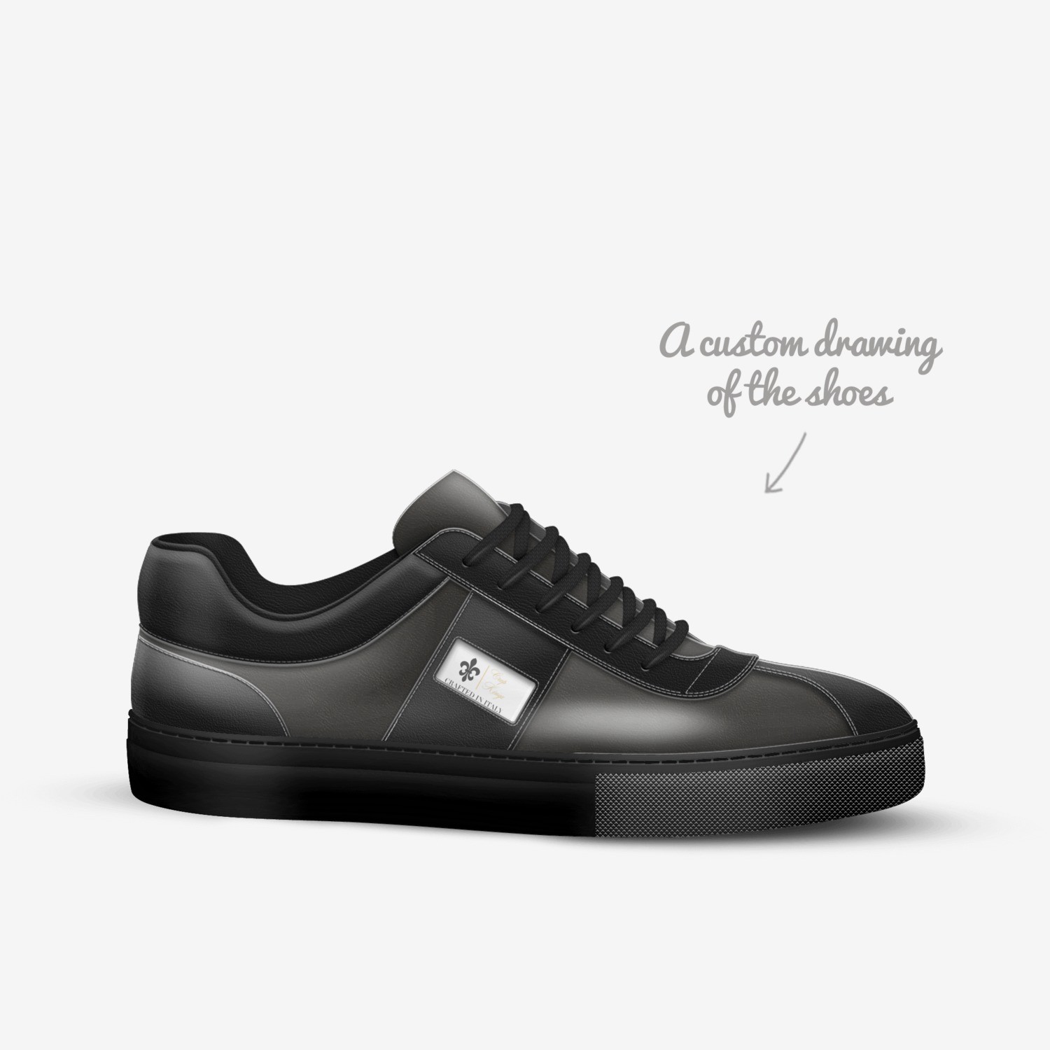 CROP KINGZ custom made in Italy shoes by Sean Burke | Sketch view