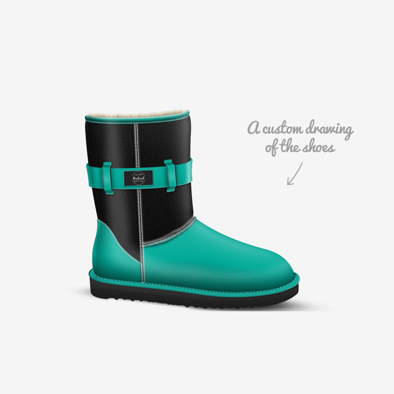 Kritical custom made in Italy shoes by K Rob | Sketch view