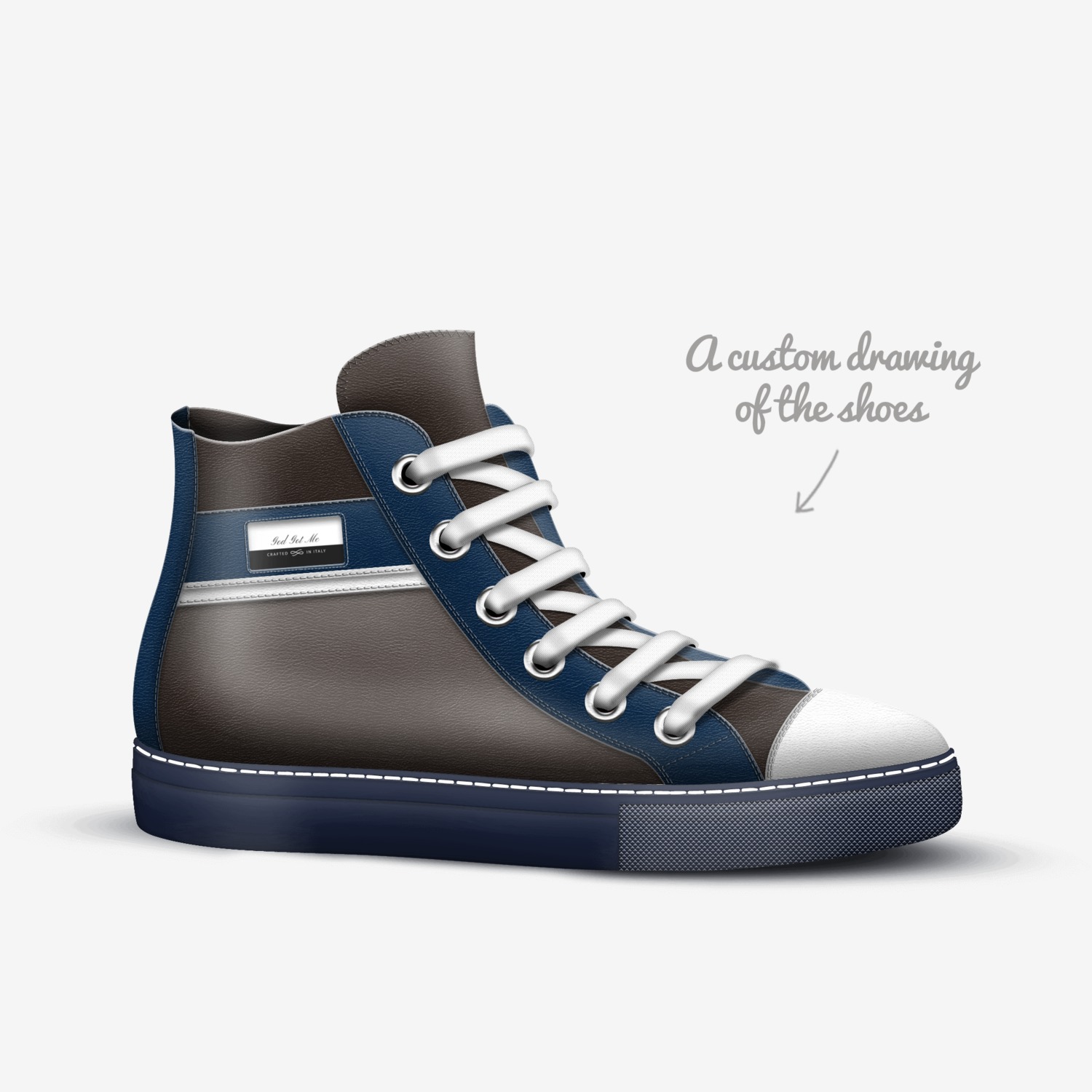 God Got Me custom made in Italy shoes by Stephanie Bruner | Sketch view