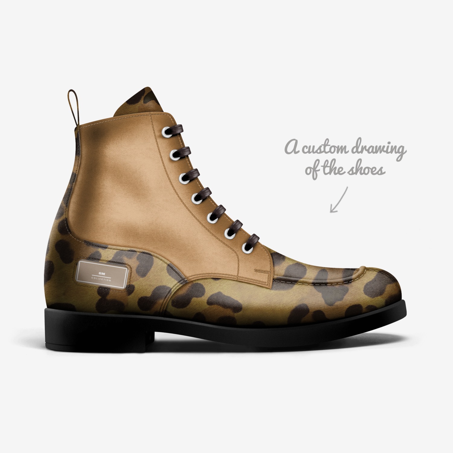 GM custom made in Italy shoes by Gloria Moore | Sketch view