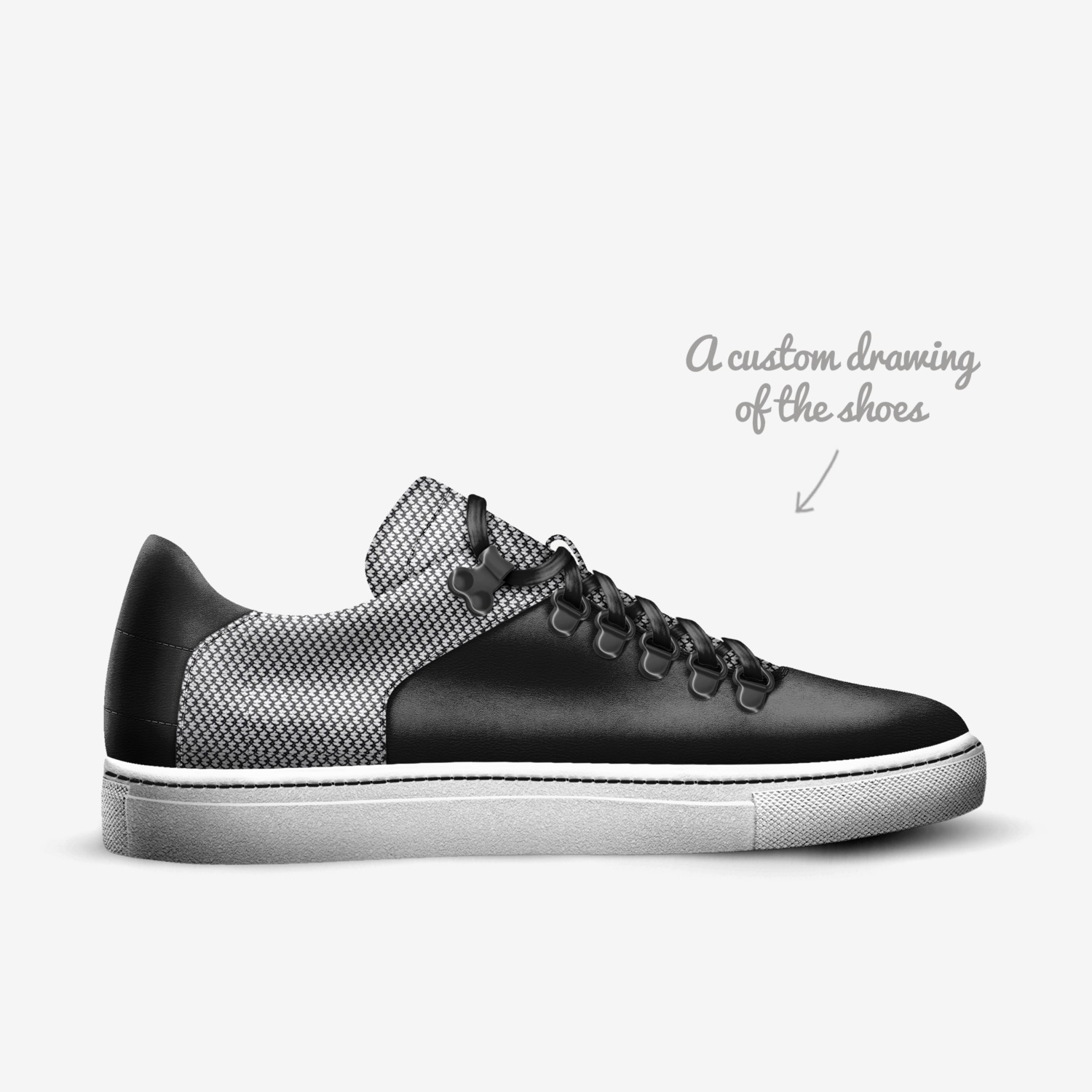 Dom N8 Nite custom made in Italy shoes by Oscar Raphael | Sketch view
