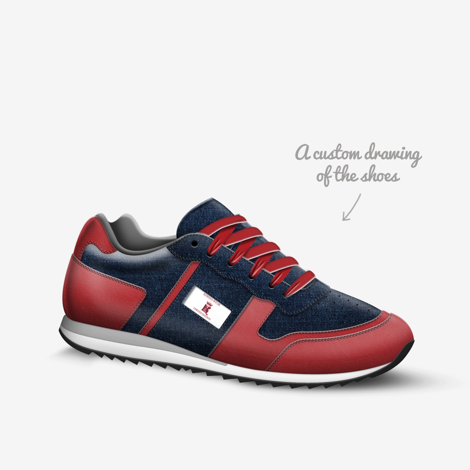 VDAY RUNNERS custom made in Italy shoes by T.michelle Roberts | Sketch view