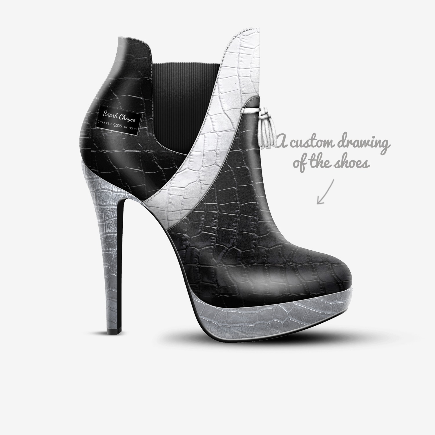 Sūprb Choyce custom made in Italy shoes by Omari Choyce | Sketch view