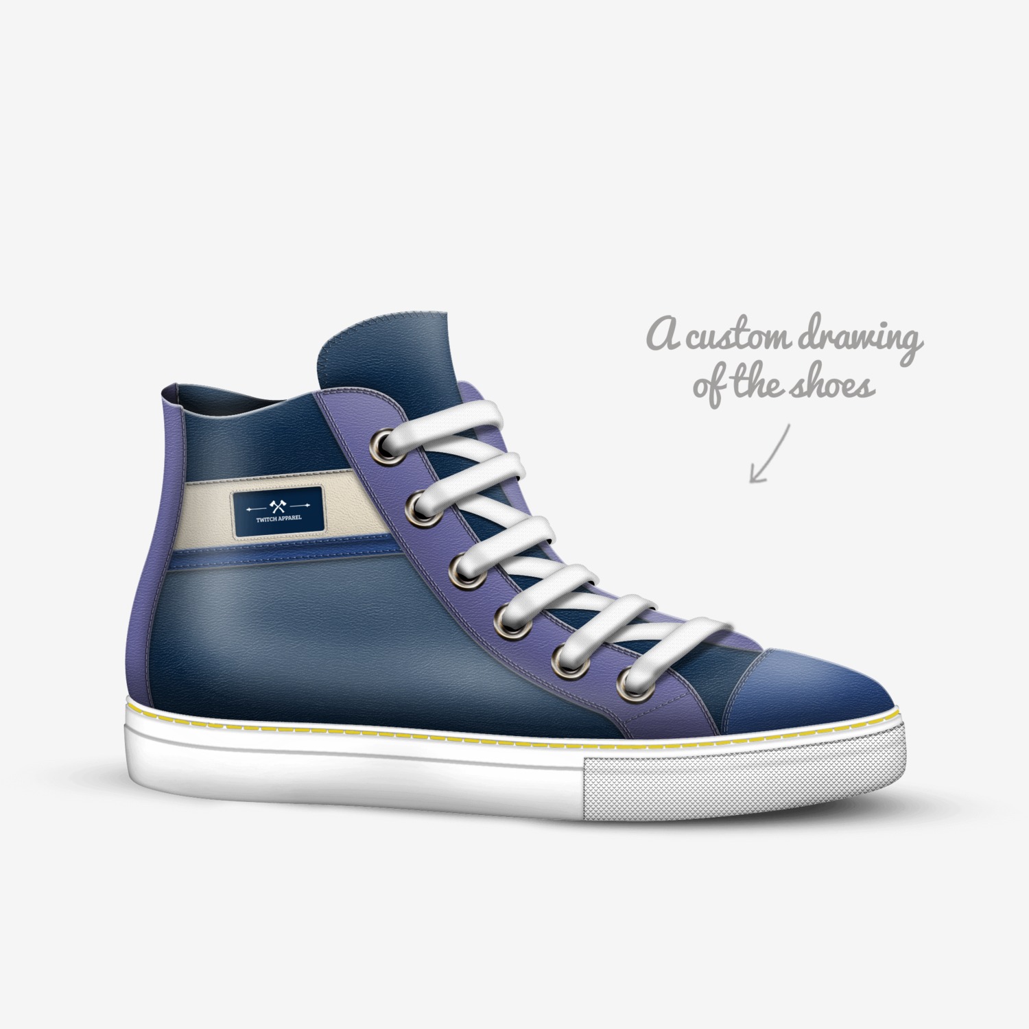 Twitch Apparel custom made in Italy shoes by Levi Daniels | Sketch view