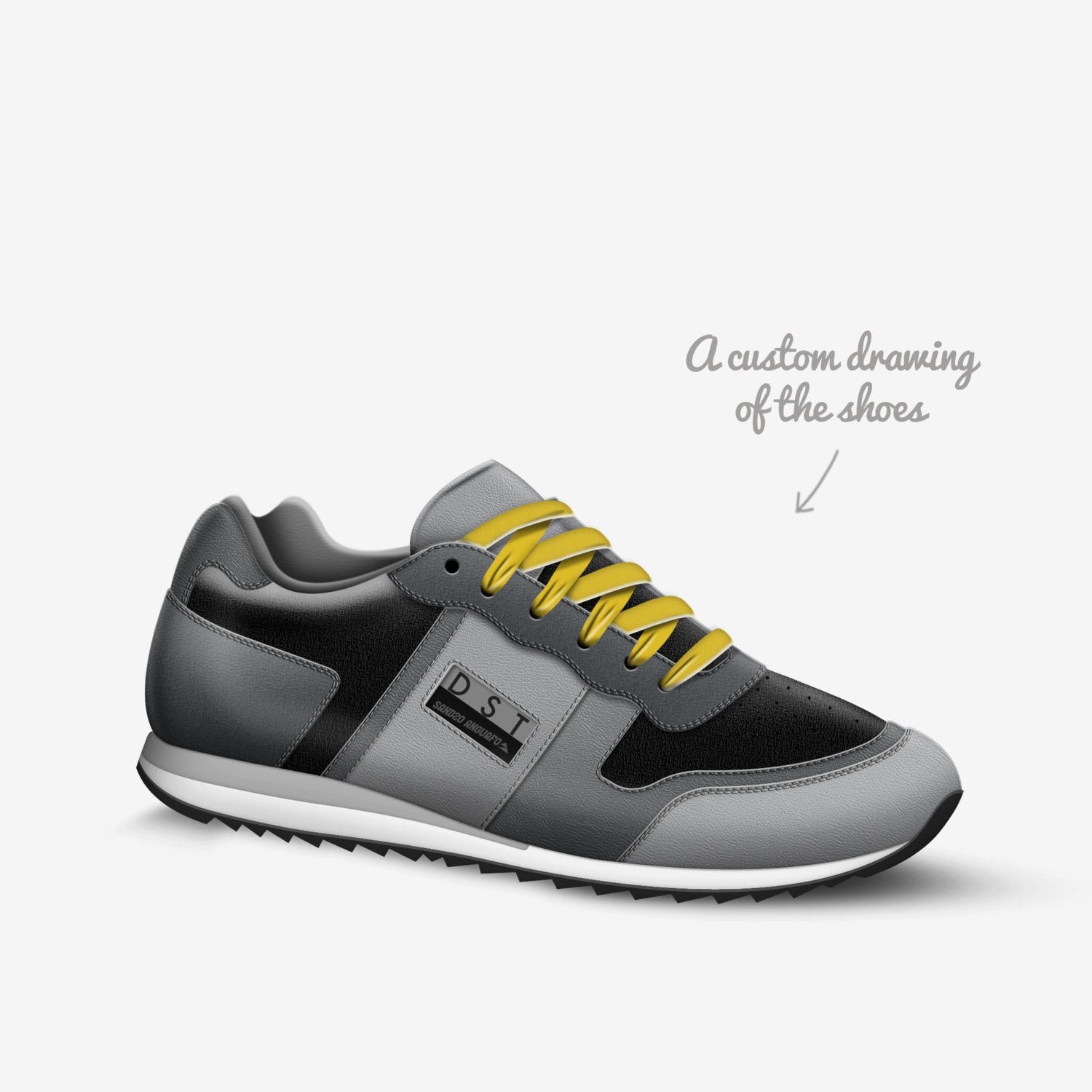 Sandzo Anguafo DST custom made in Italy shoes by Akere Joseph | Sketch view