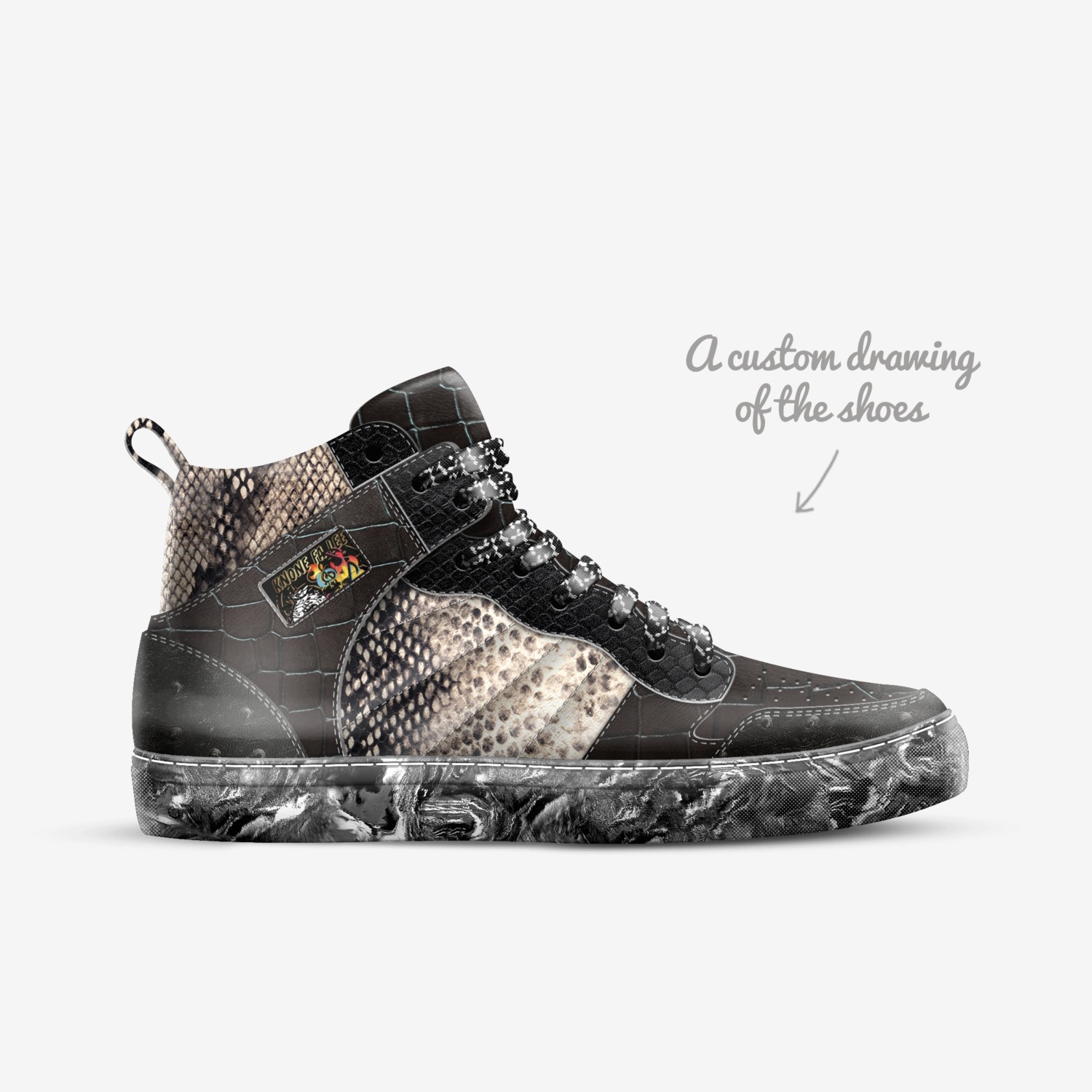 Knone fa lee custom made in Italy shoes by Knone Fa Lee | Sketch view