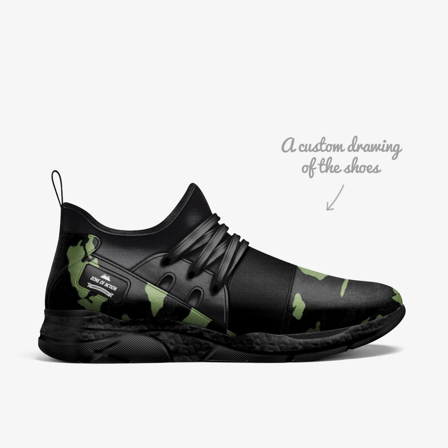 Assault custom made in Italy shoes by Gladiator'S Gauntlet | Sketch view
