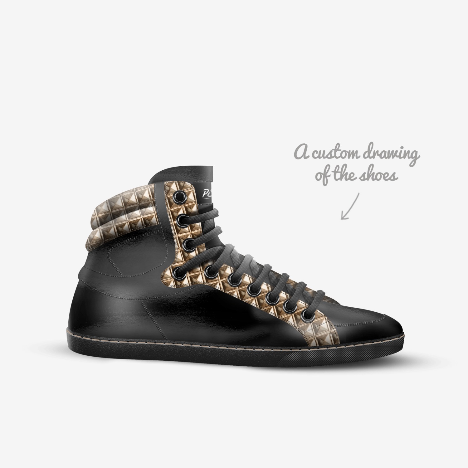 PSSOI custom made in Italy shoes by Faith Stevens | Sketch view
