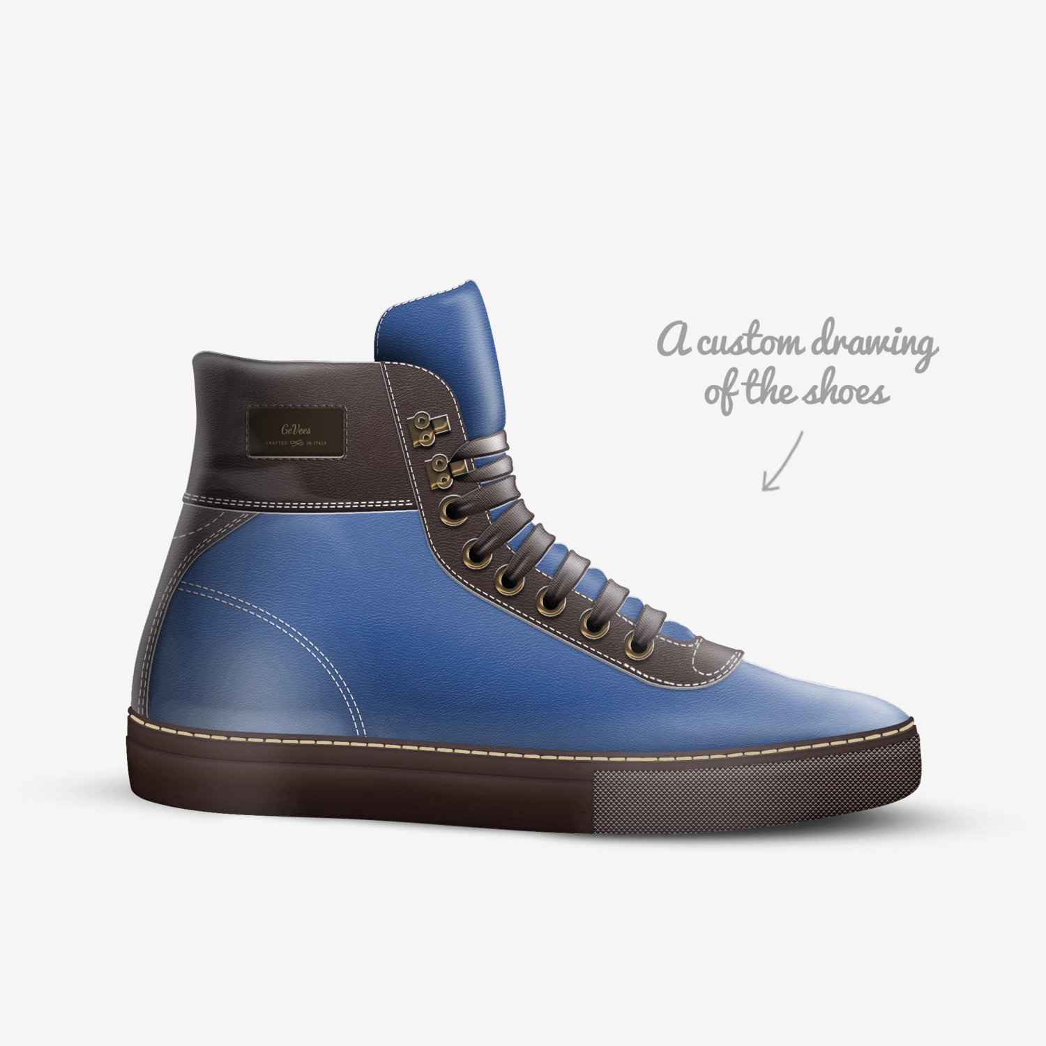 GeVees custom made in Italy shoes by Anastasia Edwards | Sketch view