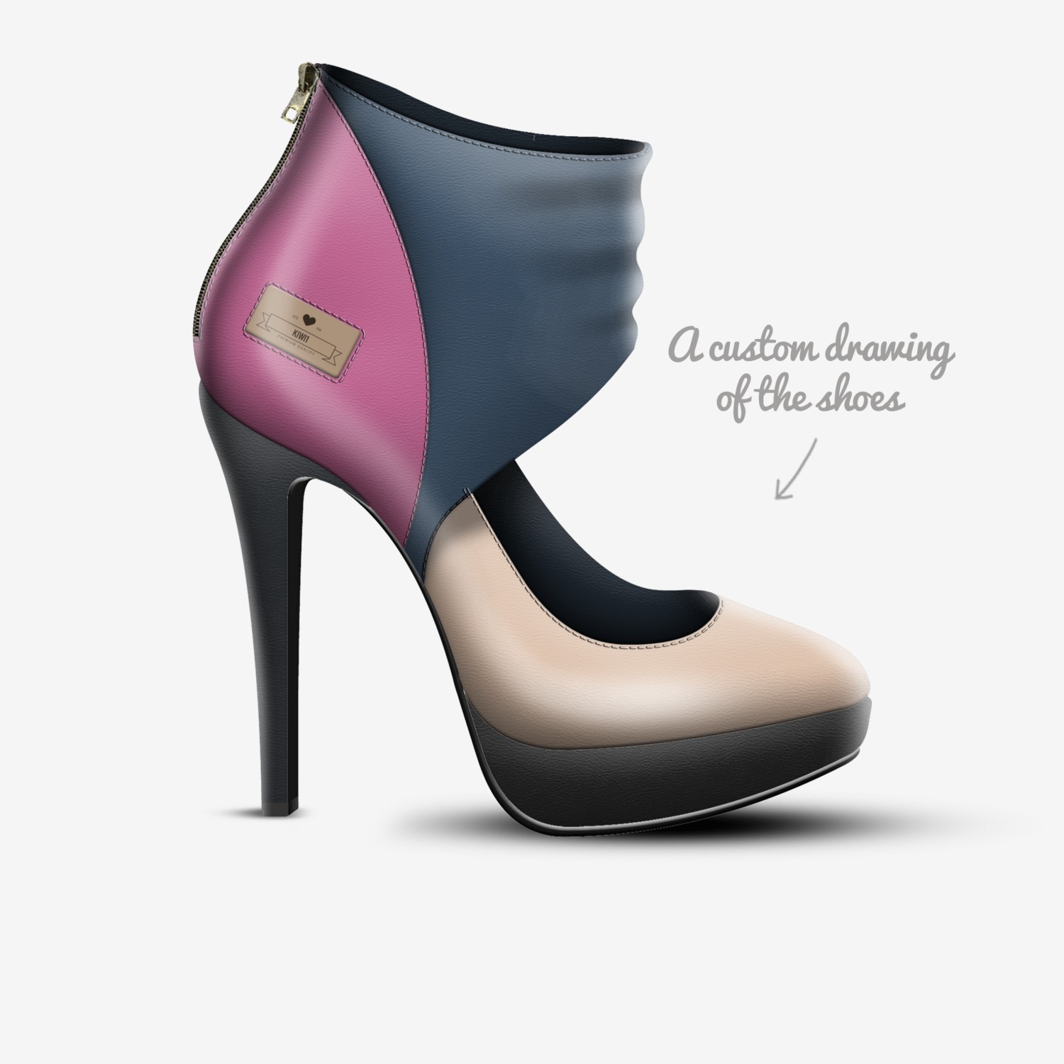 Kiwi1 custom made in Italy shoes by Jakai Stephens | Sketch view