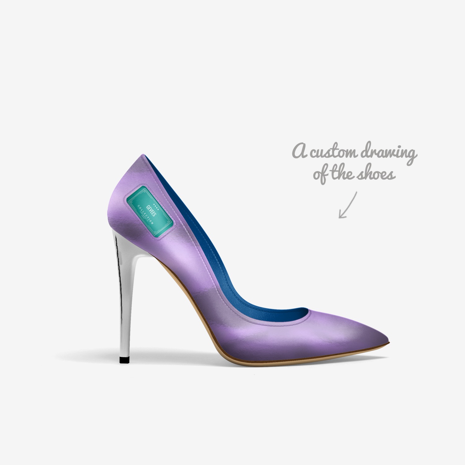 GeVees custom made in Italy shoes by Anastasia Edwards | Sketch view