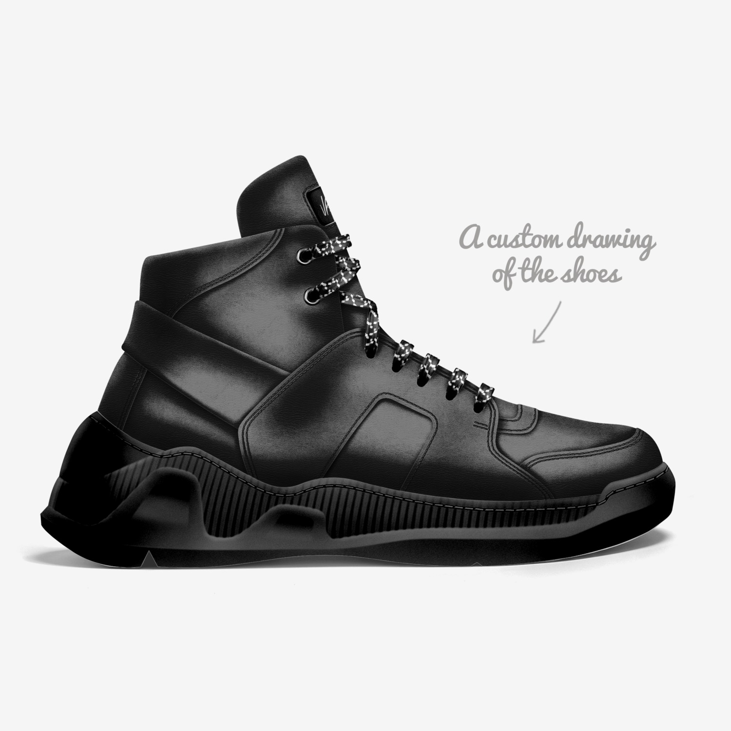 UD 600 custom made in Italy shoes by Rob Ace | Sketch view