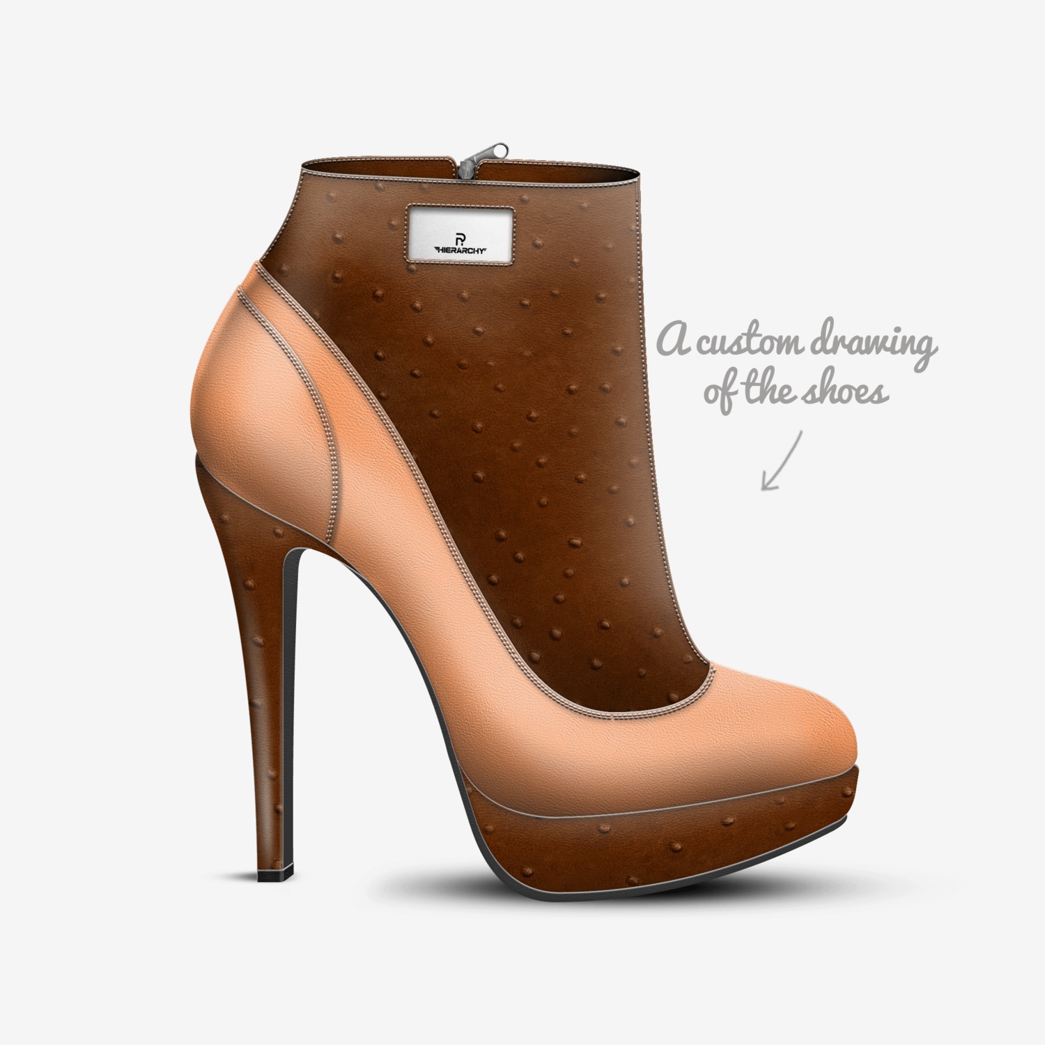 Hierarchy custom made in Italy shoes by Nasim Pasha | Sketch view