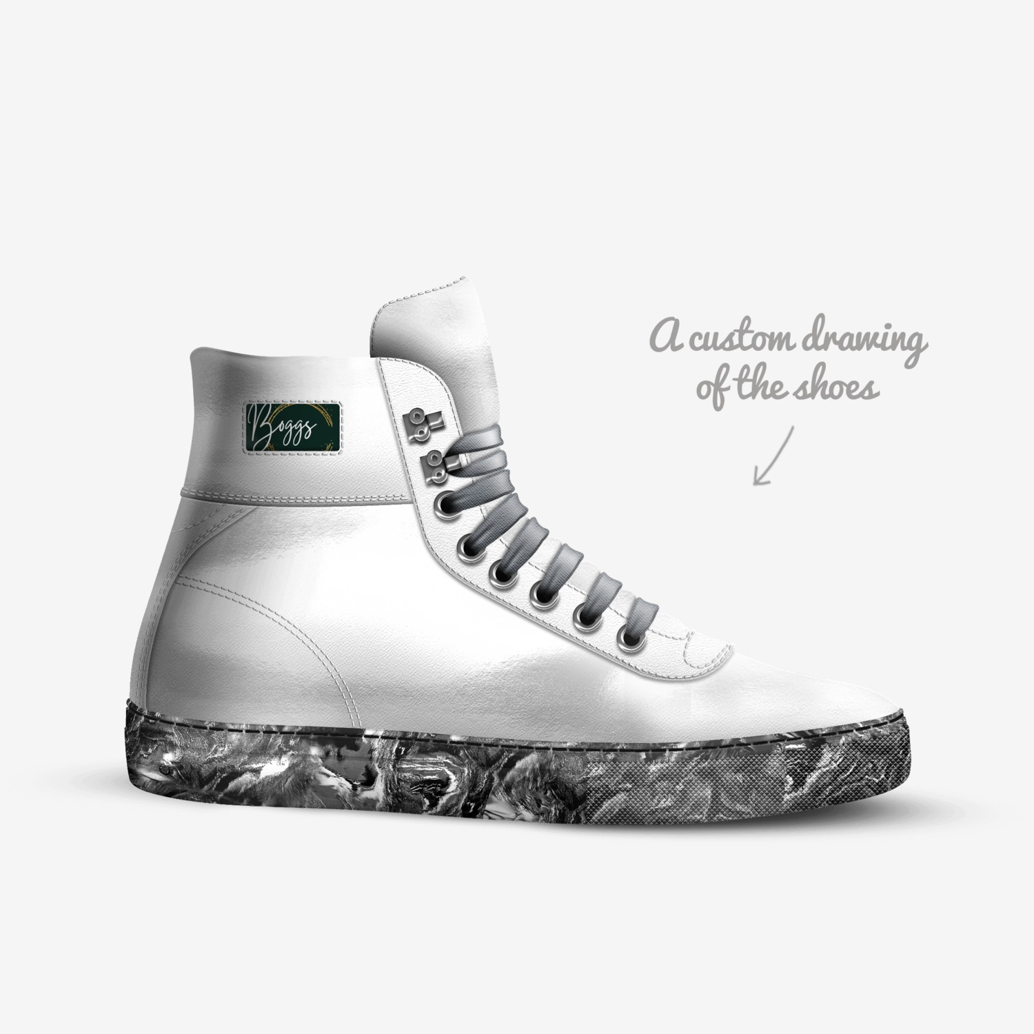 Boggs  custom made in Italy shoes by K. Boggs | Sketch view