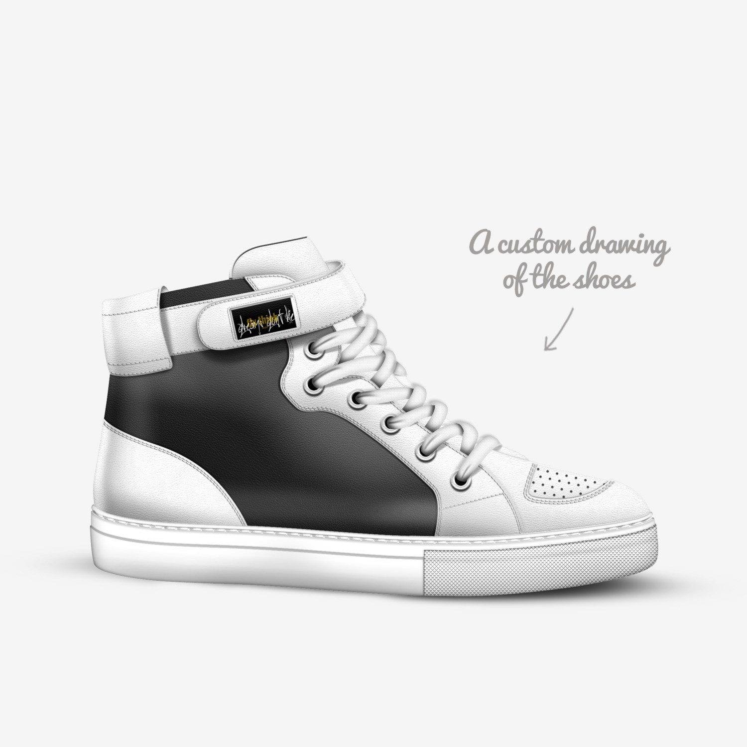 Uche custom made in Italy shoes by Enam Montgomery | Sketch view