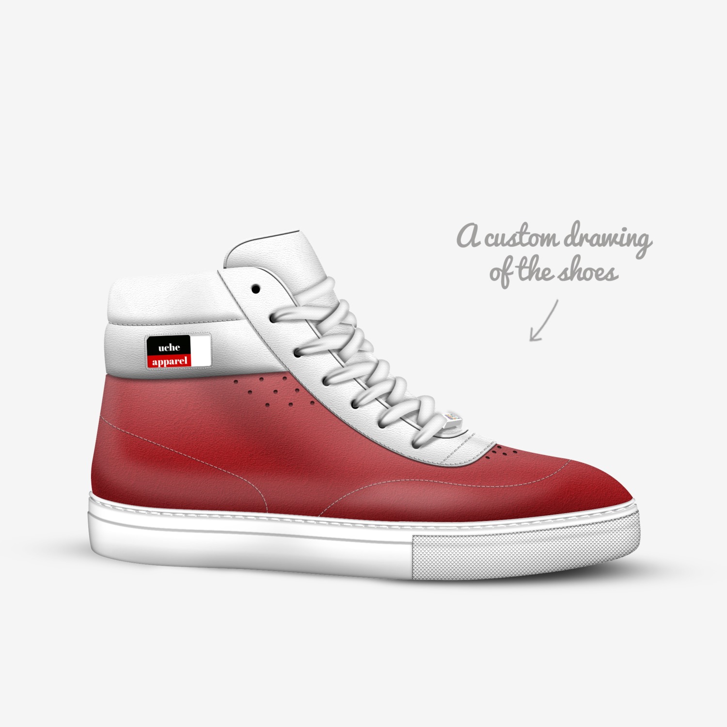 Uche custom made in Italy shoes by Enam Montgomery | Sketch view