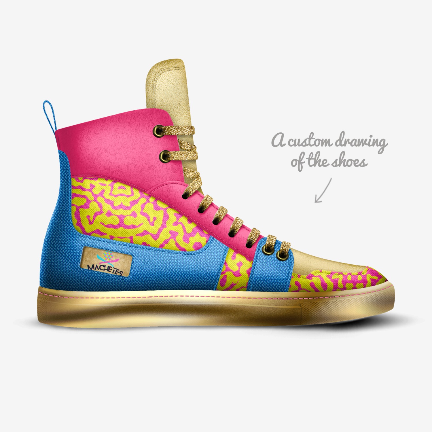 Machetes custom made in Italy shoes by Micah Matchett | Sketch view