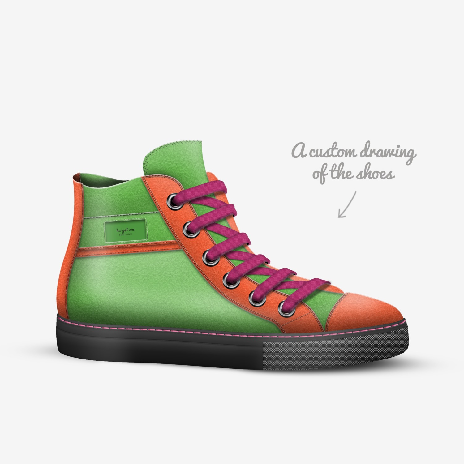 ha got em custom made in Italy shoes by Charles Morgan | Sketch view