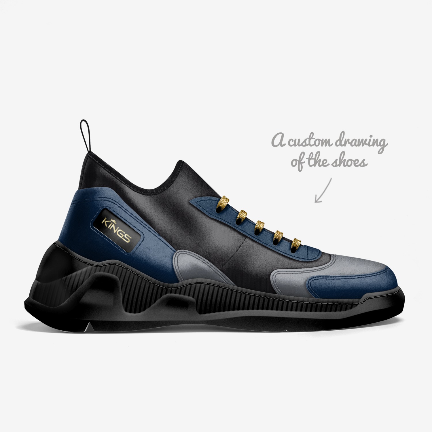 KINGS SLICKS custom made in Italy shoes by  "JOE" | Sketch view